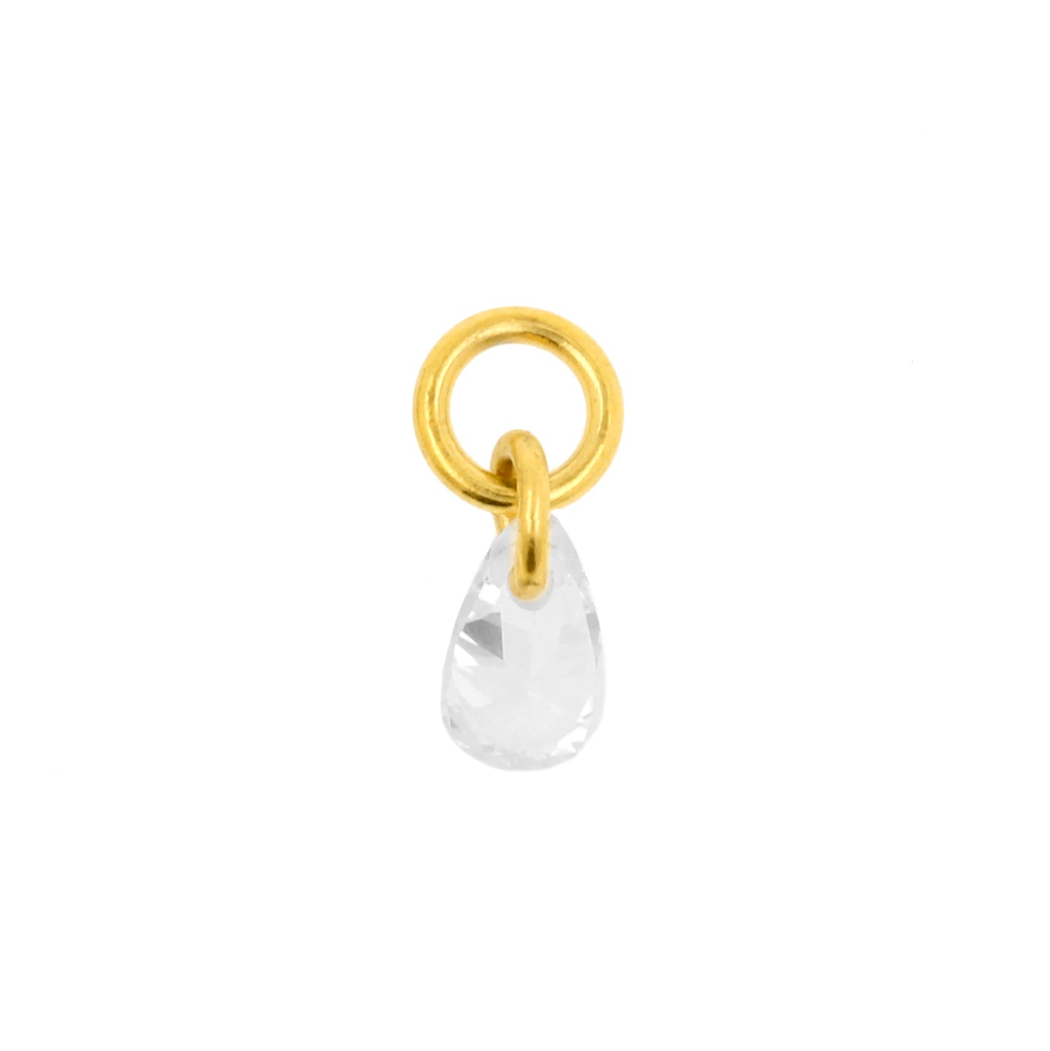 Surgical Steel Click Ring Charm - Jewel Gold