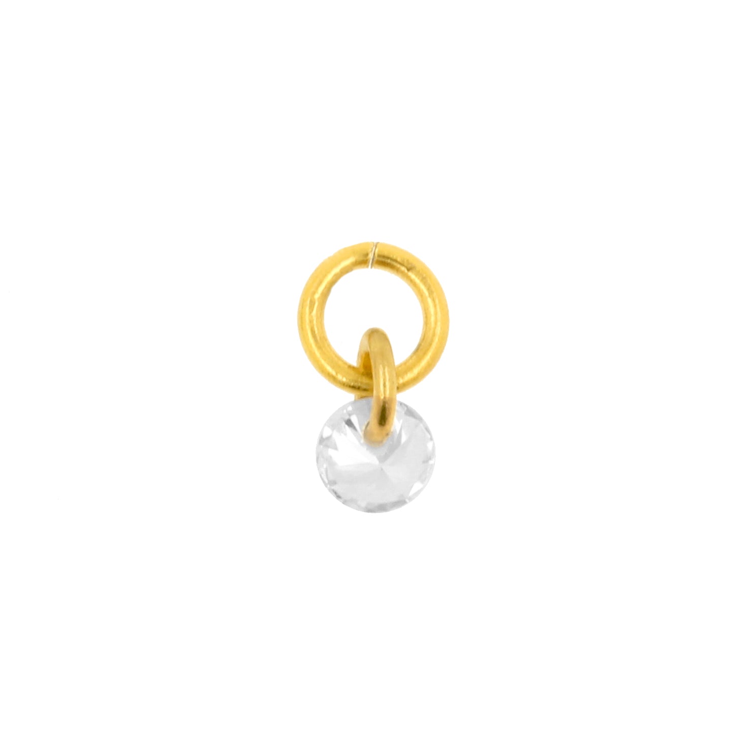 Surgical Steel Click Ring Charm - Jewel Gold