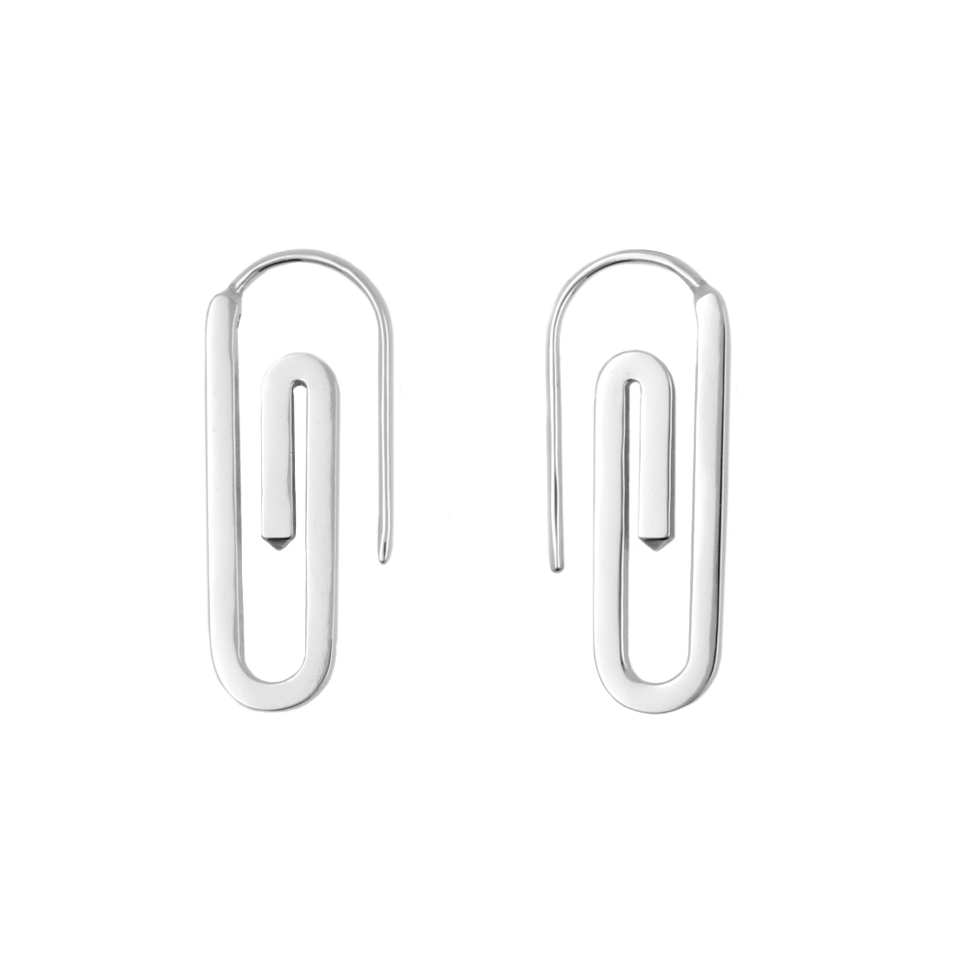 Surgical Steel Paperclip Earrings Silver