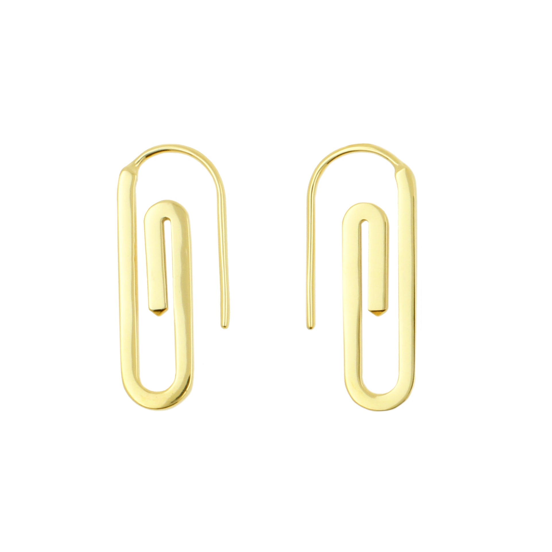 Surgical Steel Paperclip Earrings Gold