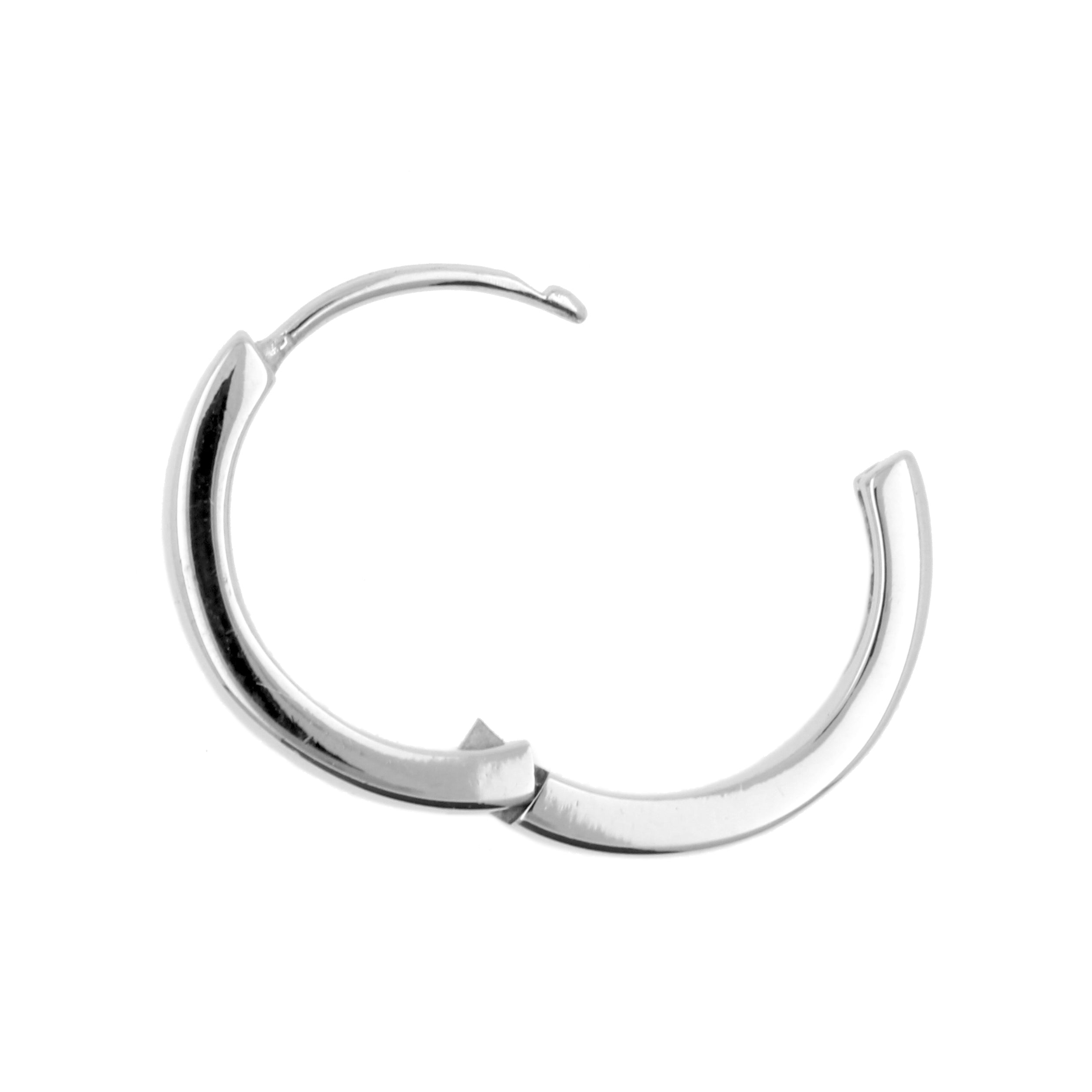 Surgical Steel Click Hoop Earrings Silver