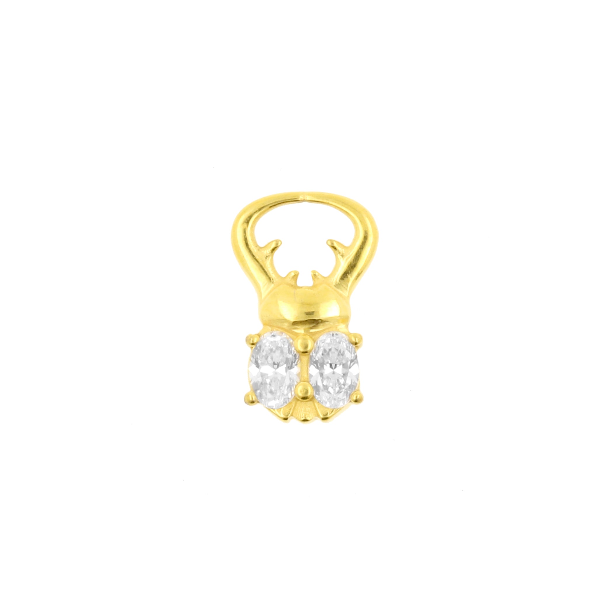 Nickel-Free Stainless Steel Click Ring Charm - Scarab Gold