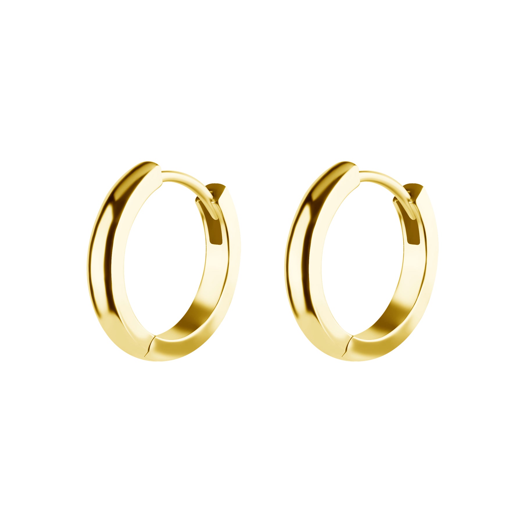 Nickel-Free Stainless Steel Click Hoop Earrings - Domed - 2,5 mm width Gold