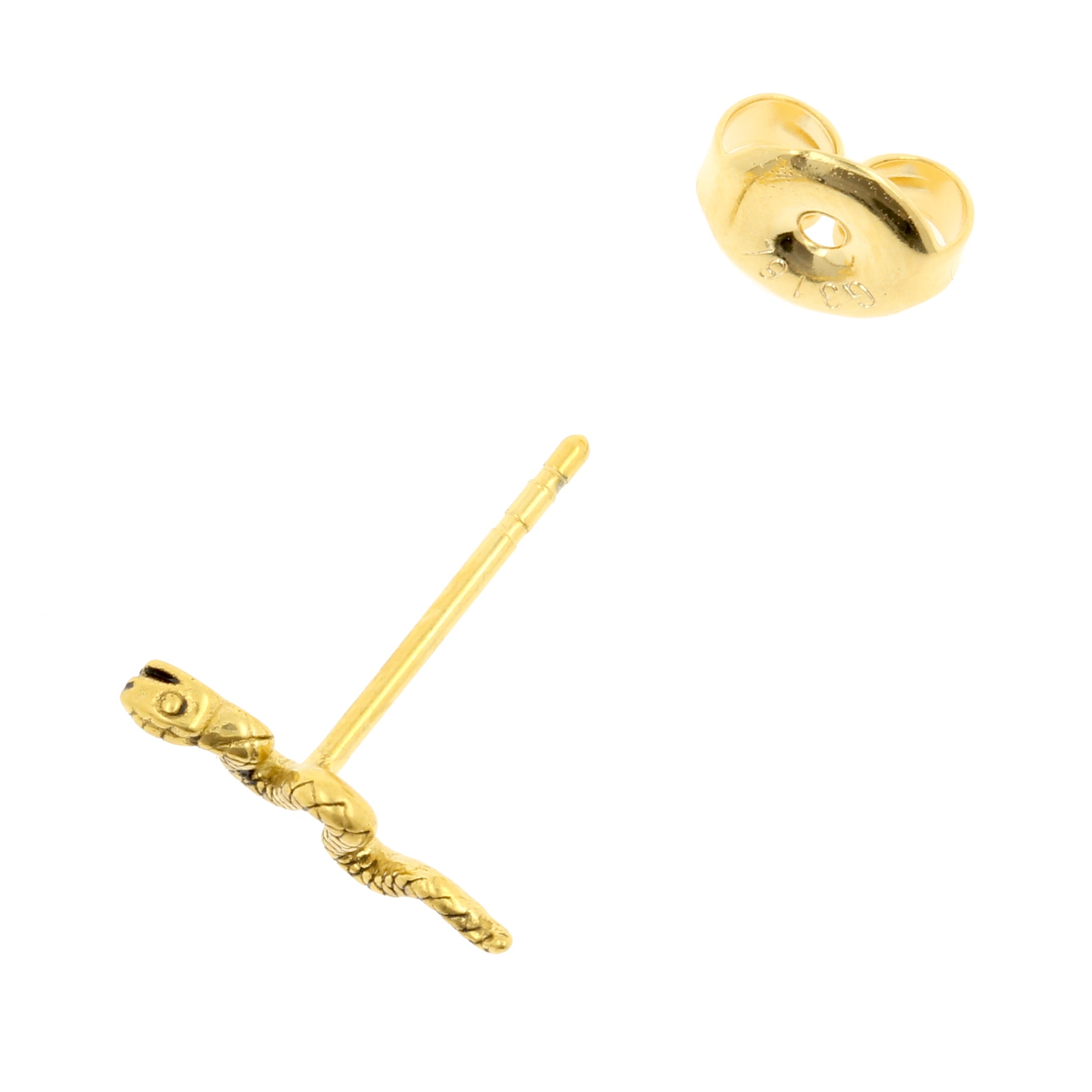 Surgical Steel Ear Studs - Snake Gold