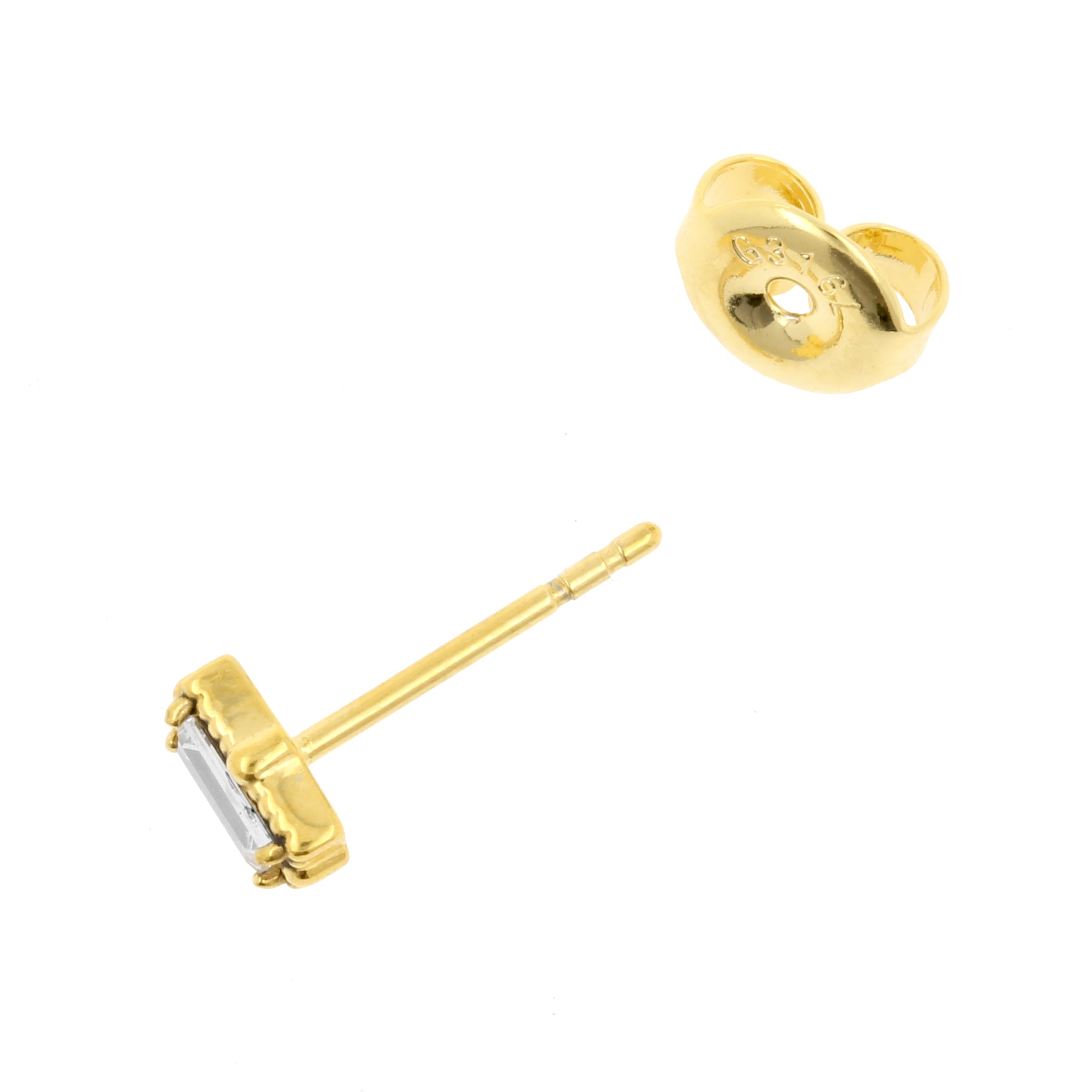 Surgical Steel Ear Studs - Vintage Rectangle Gold