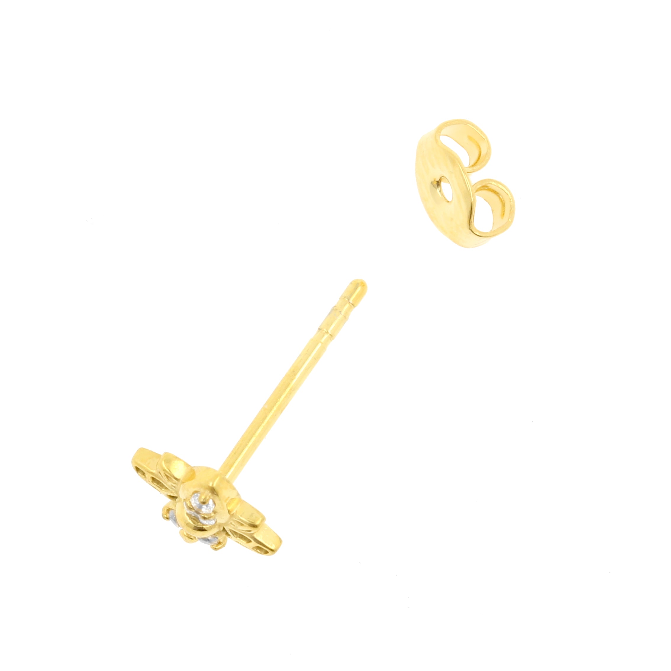 Surgical Steel Ear Studs - Zirconia Bee Gold