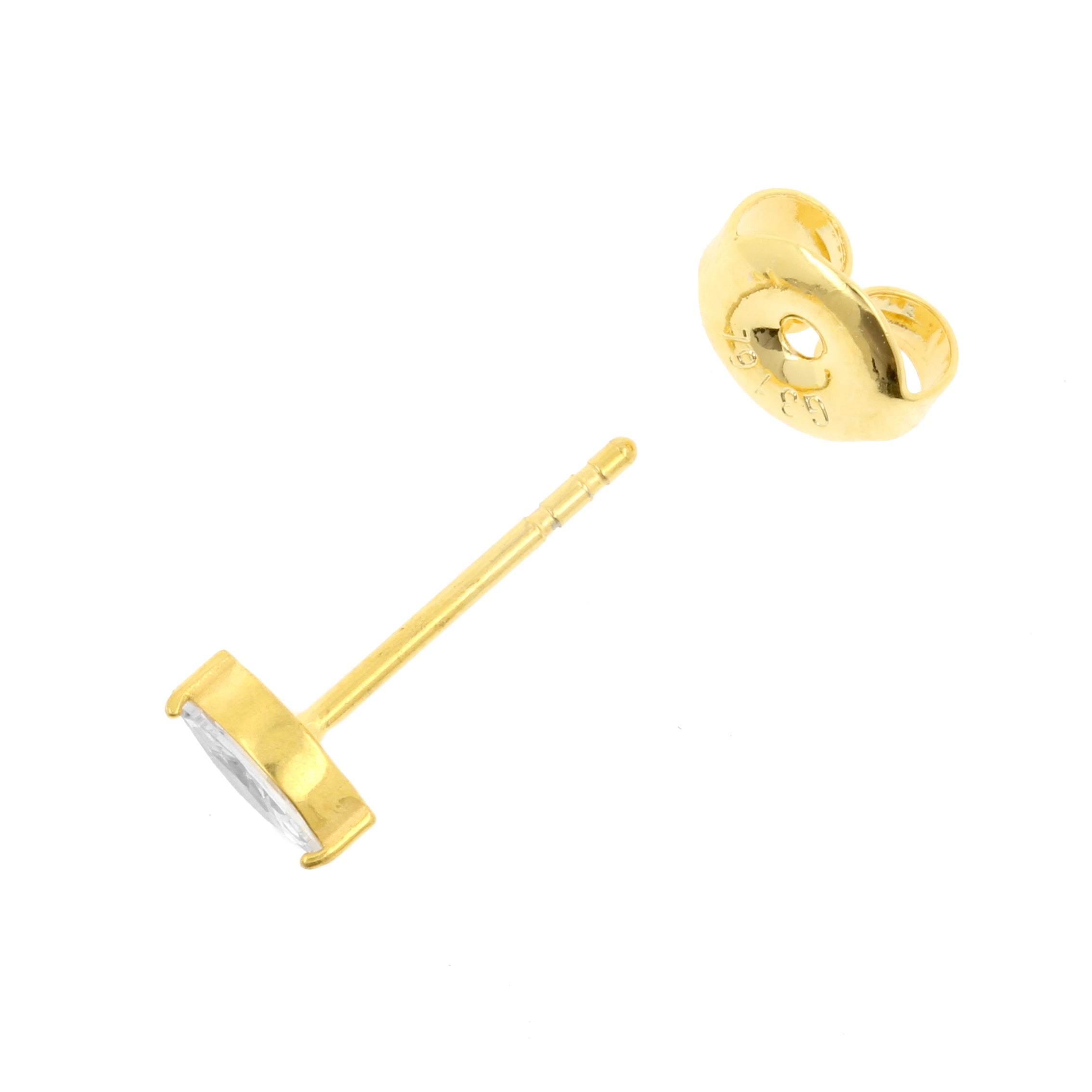 Surgical Steel Ear Studs - Zirconia Princess Gold