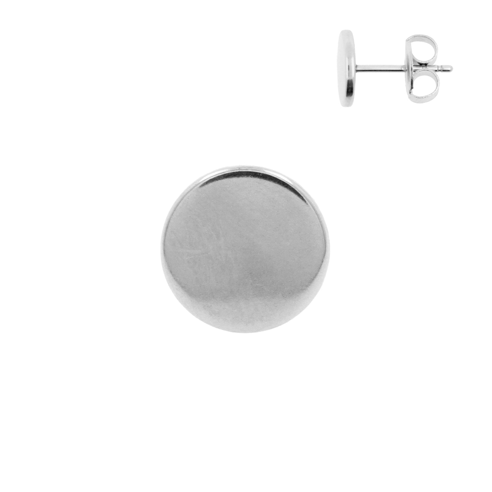 Surgical Steel Ear Studs - Disc Silver