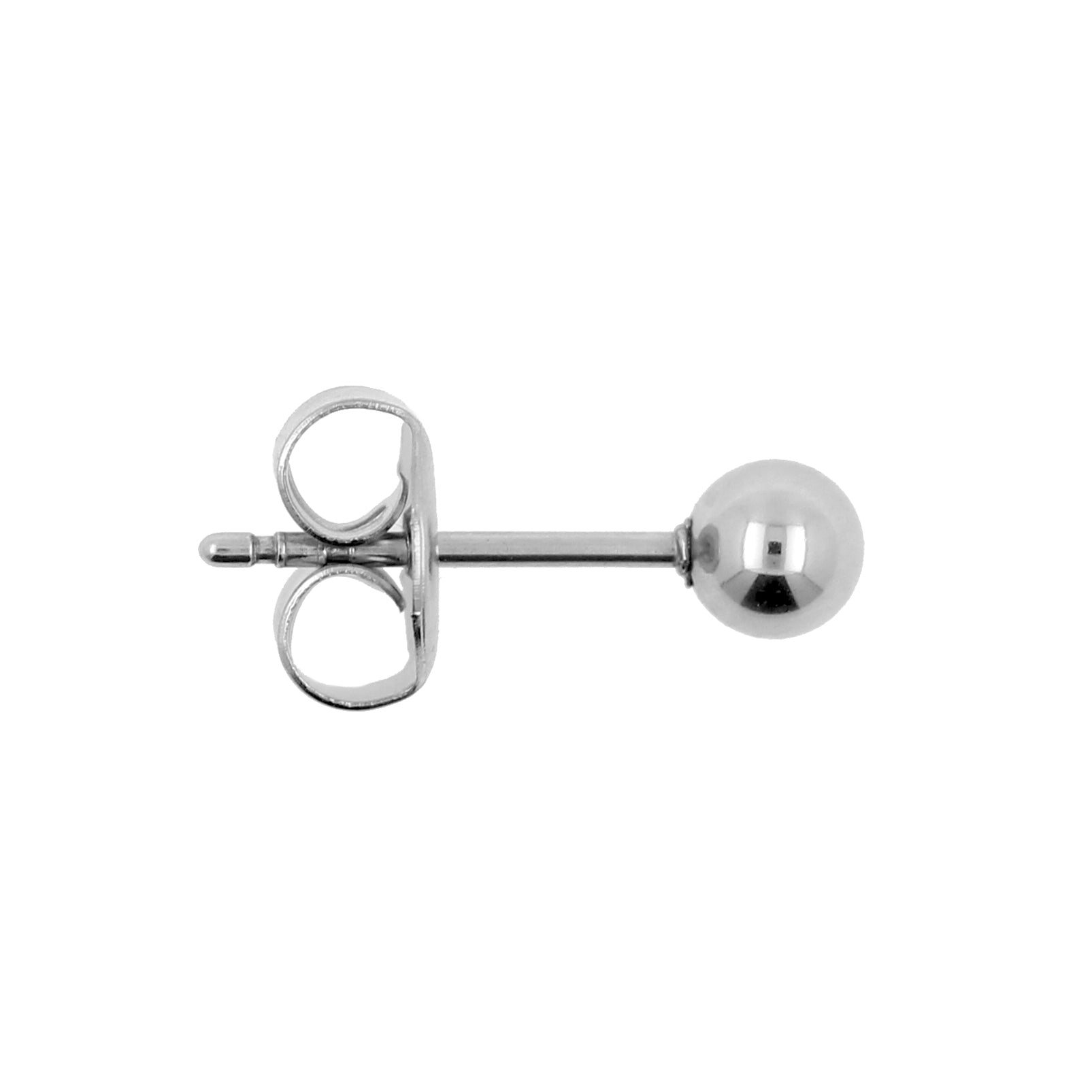 Surgical Steel Simple Ear Studs Silver