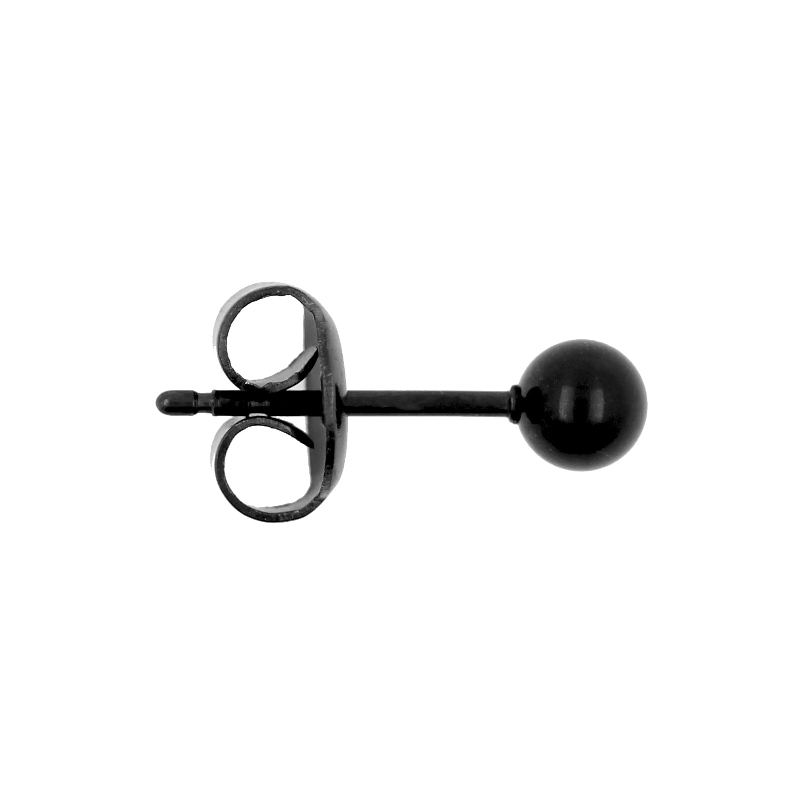 Surgical Steel Simple Ear Studs Black