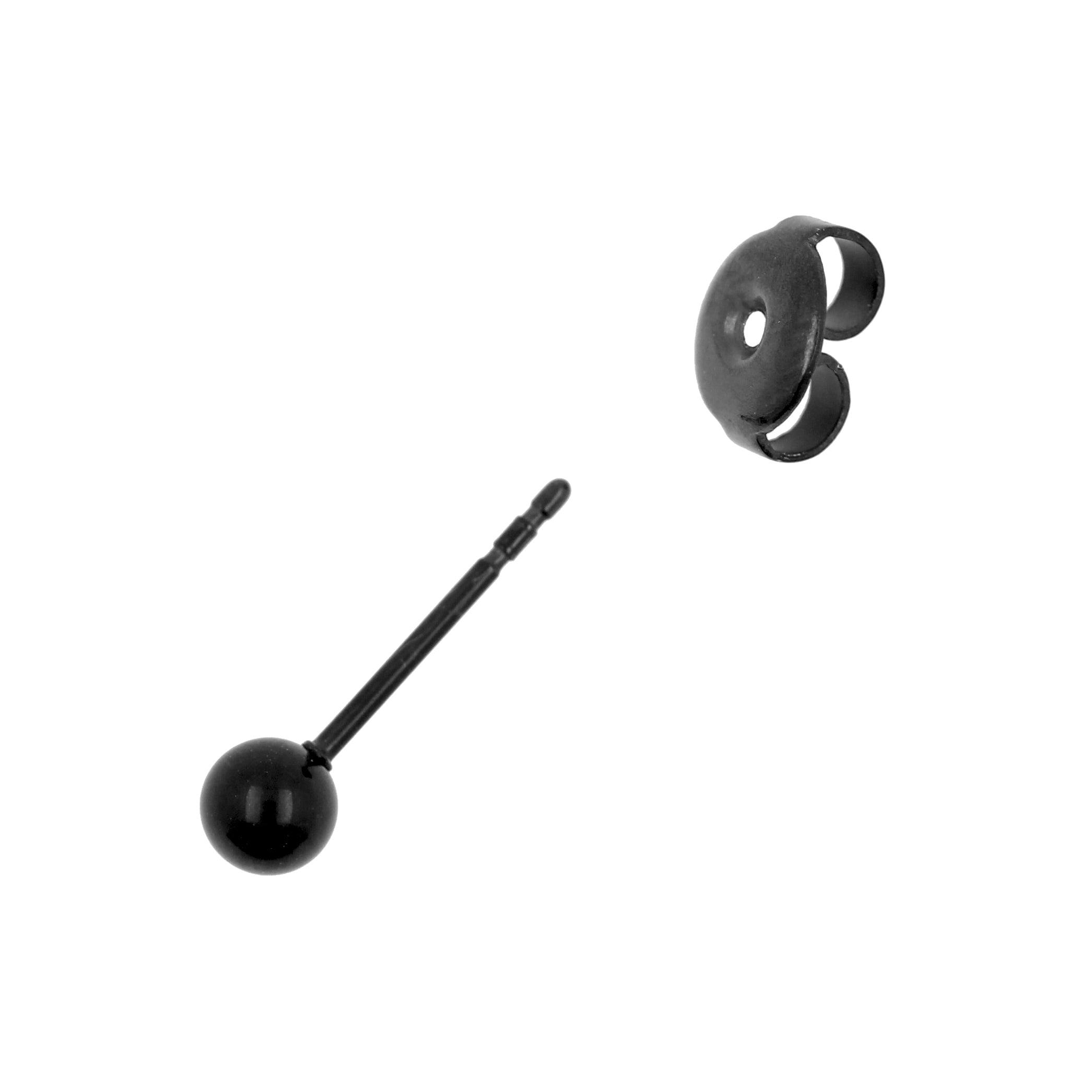 Surgical Steel Simple Ear Studs Black