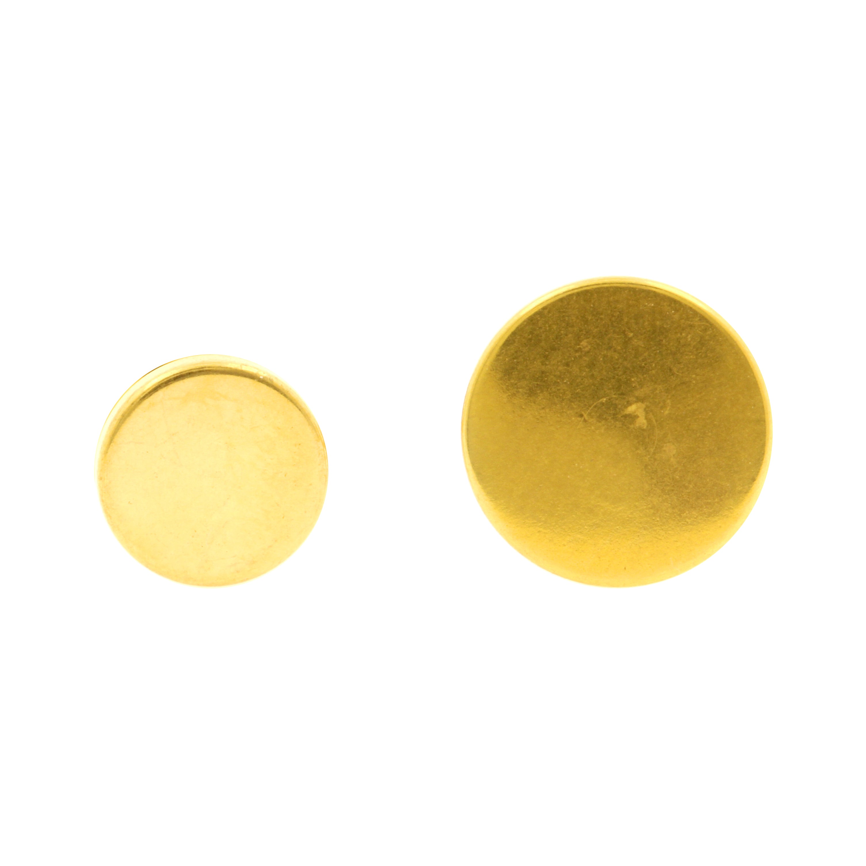 Surgical Steel Ear Studs - Disc Gold