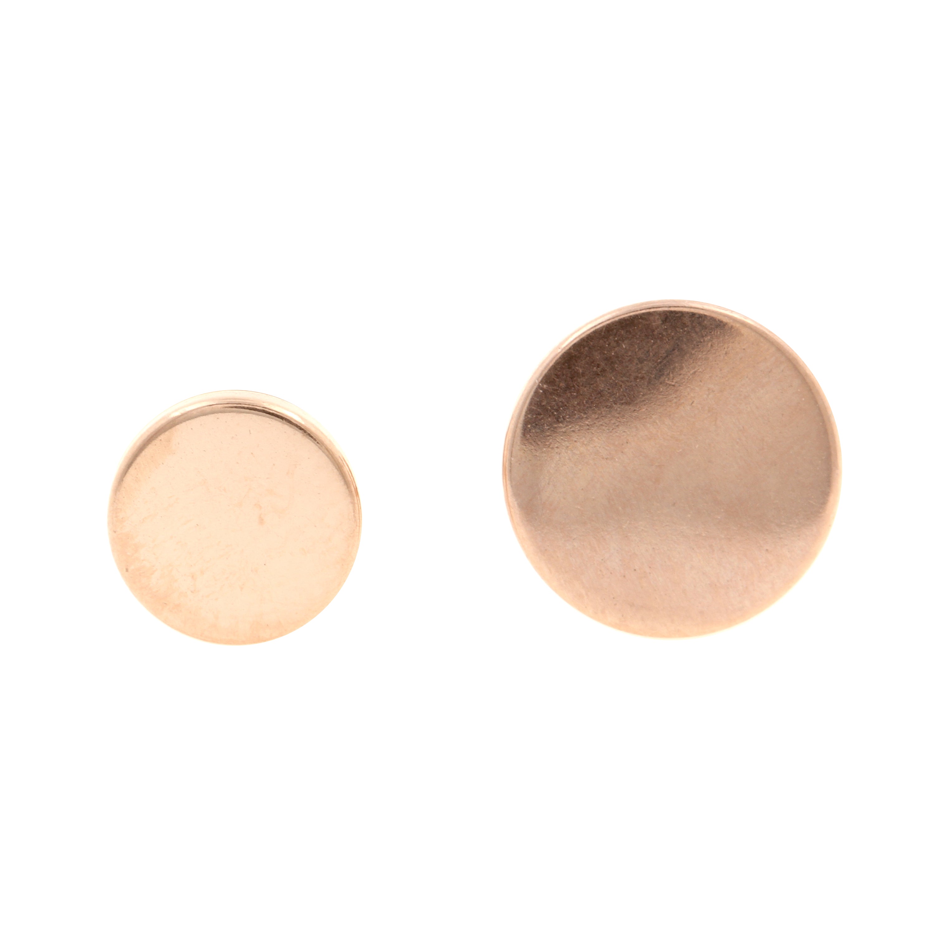 Surgical Steel Ear Studs - Disc Rose Gold