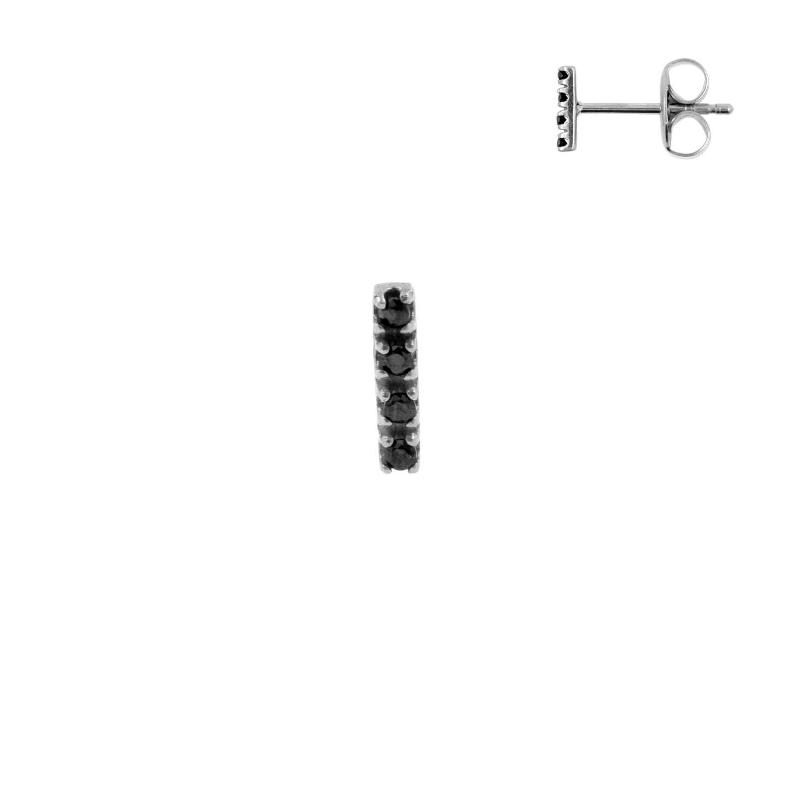 Surgical Steel Ear Studs - Zirconia Stack Small Black