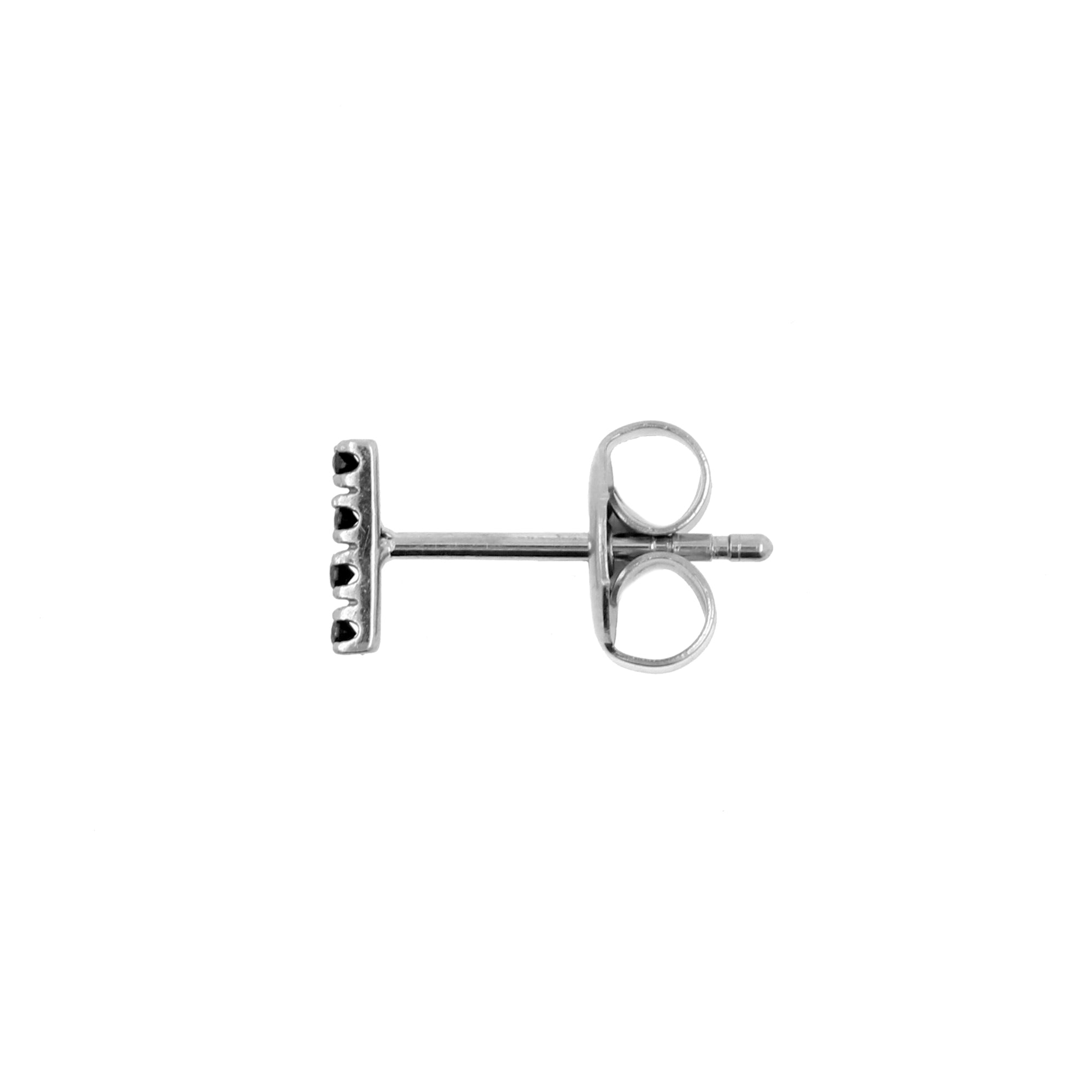 Surgical Steel Ear Studs - Zirconia Stack Small Black