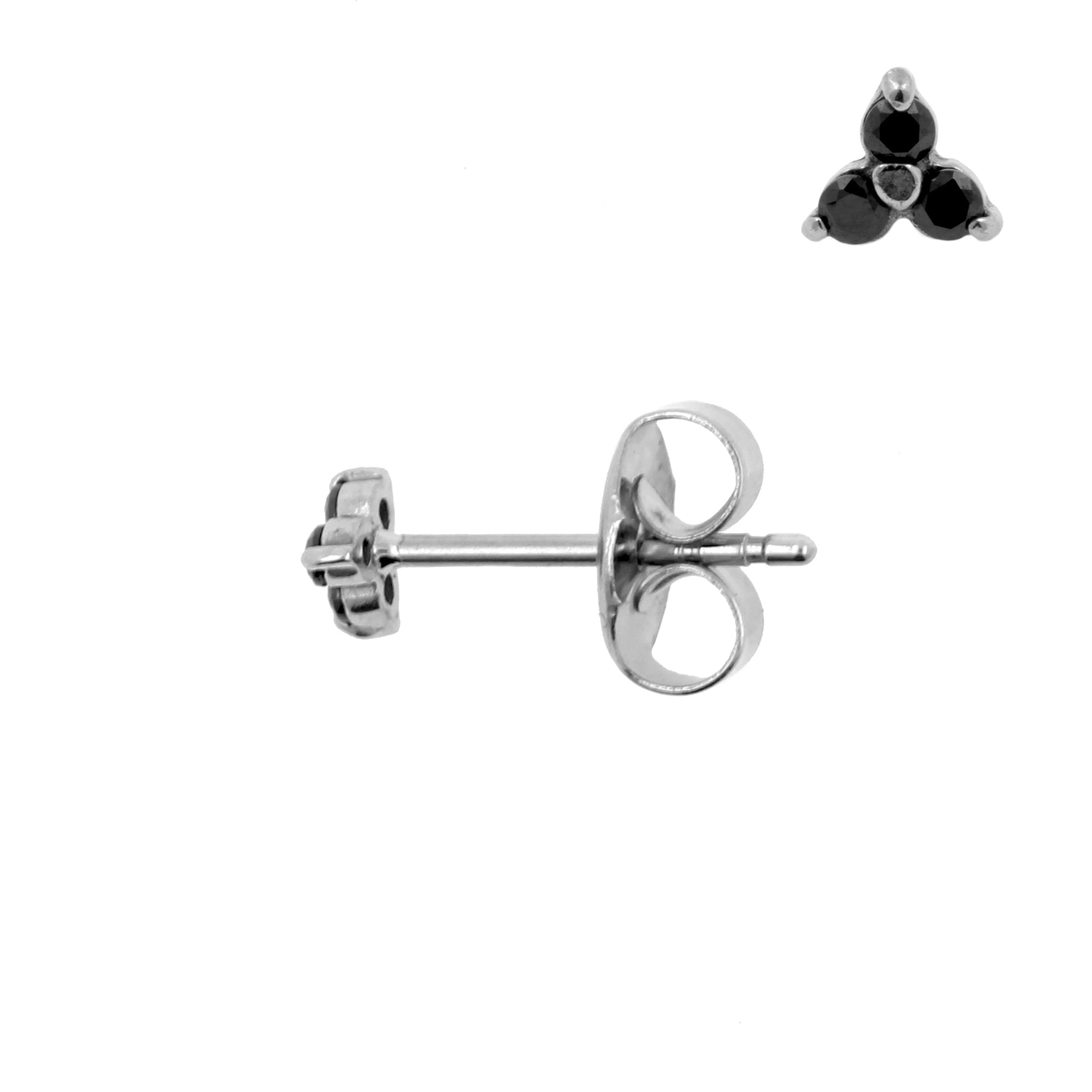 Surgical Steel Trinity Ear Studs Black