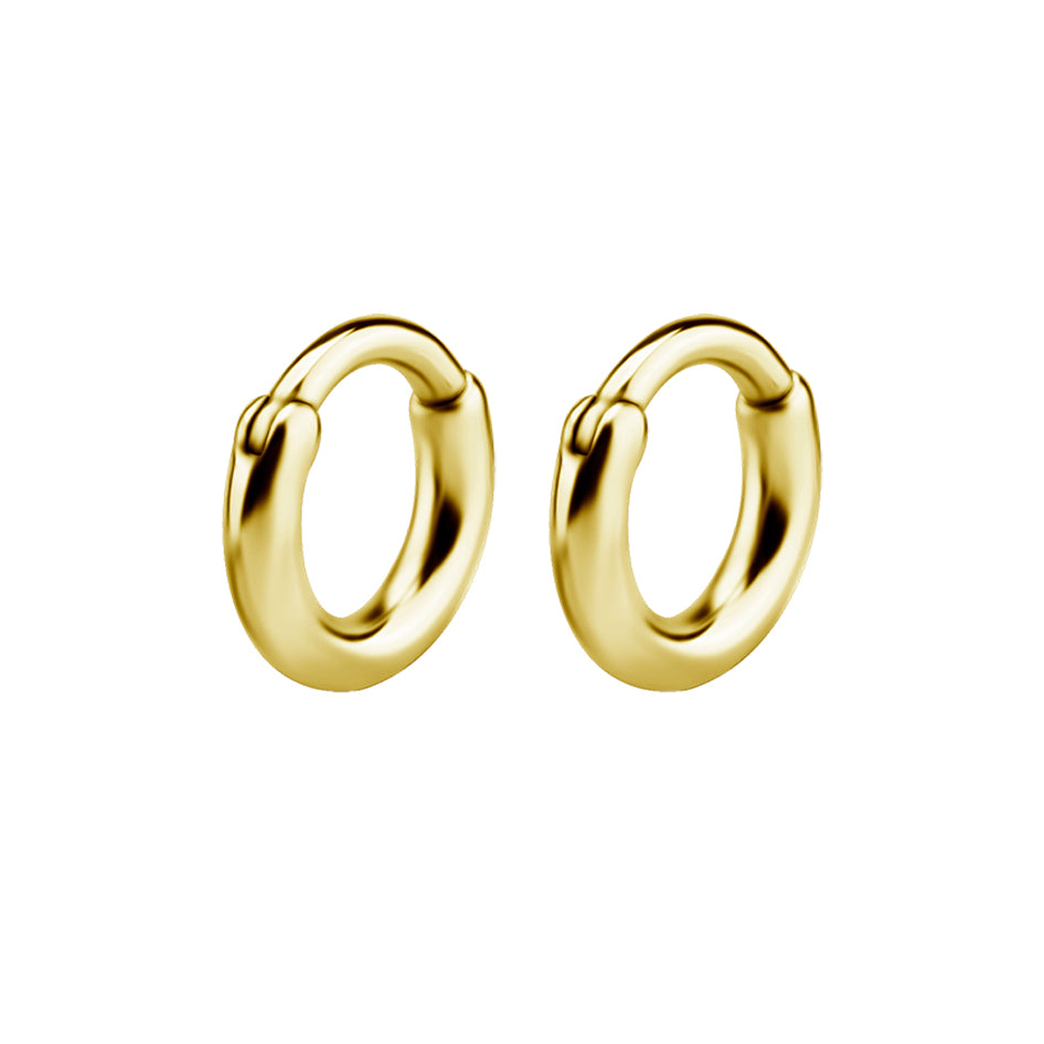 Surgical Steel Click Hoop Earrings Gold