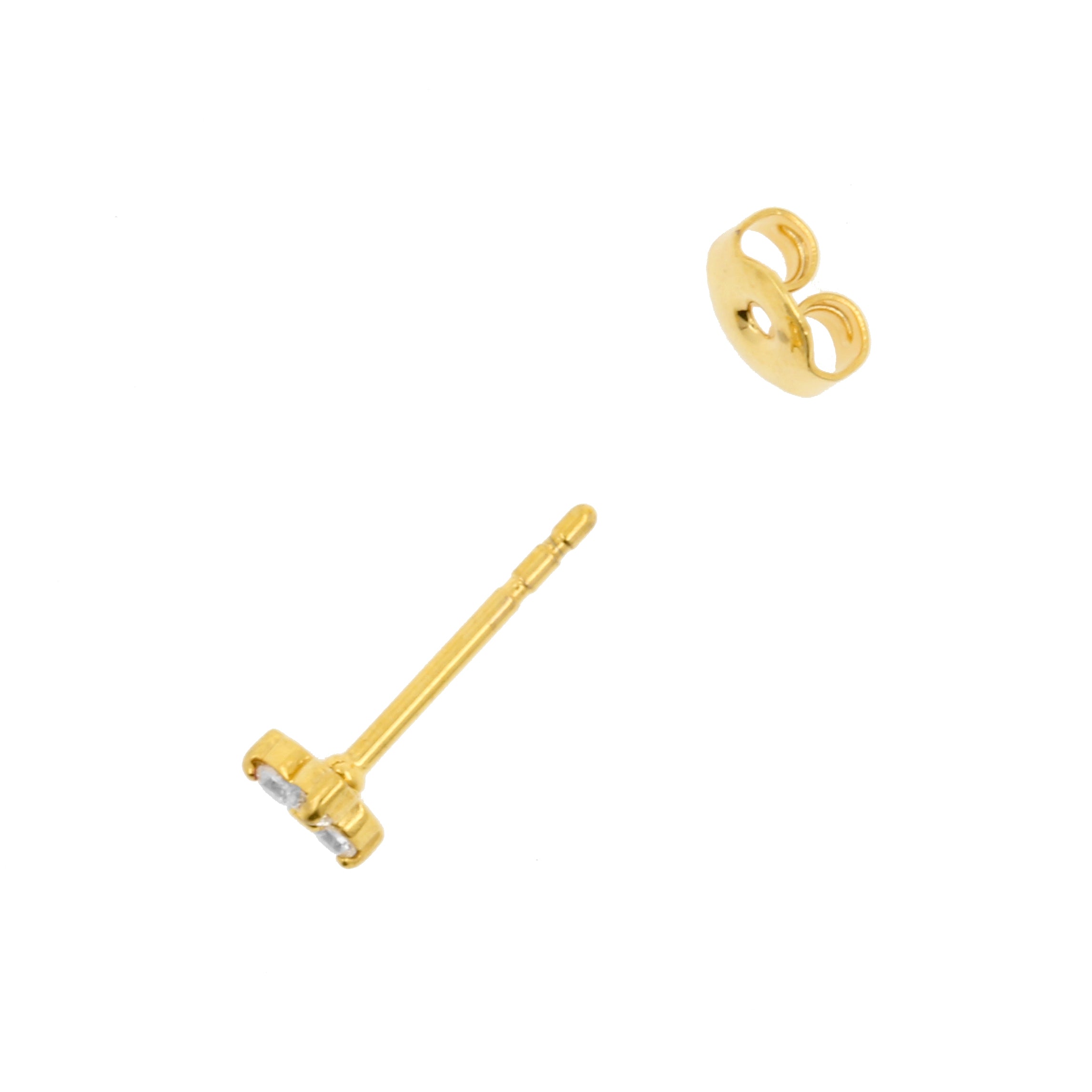 Surgical Steel Trinity Ear Studs - 4 mm Gold