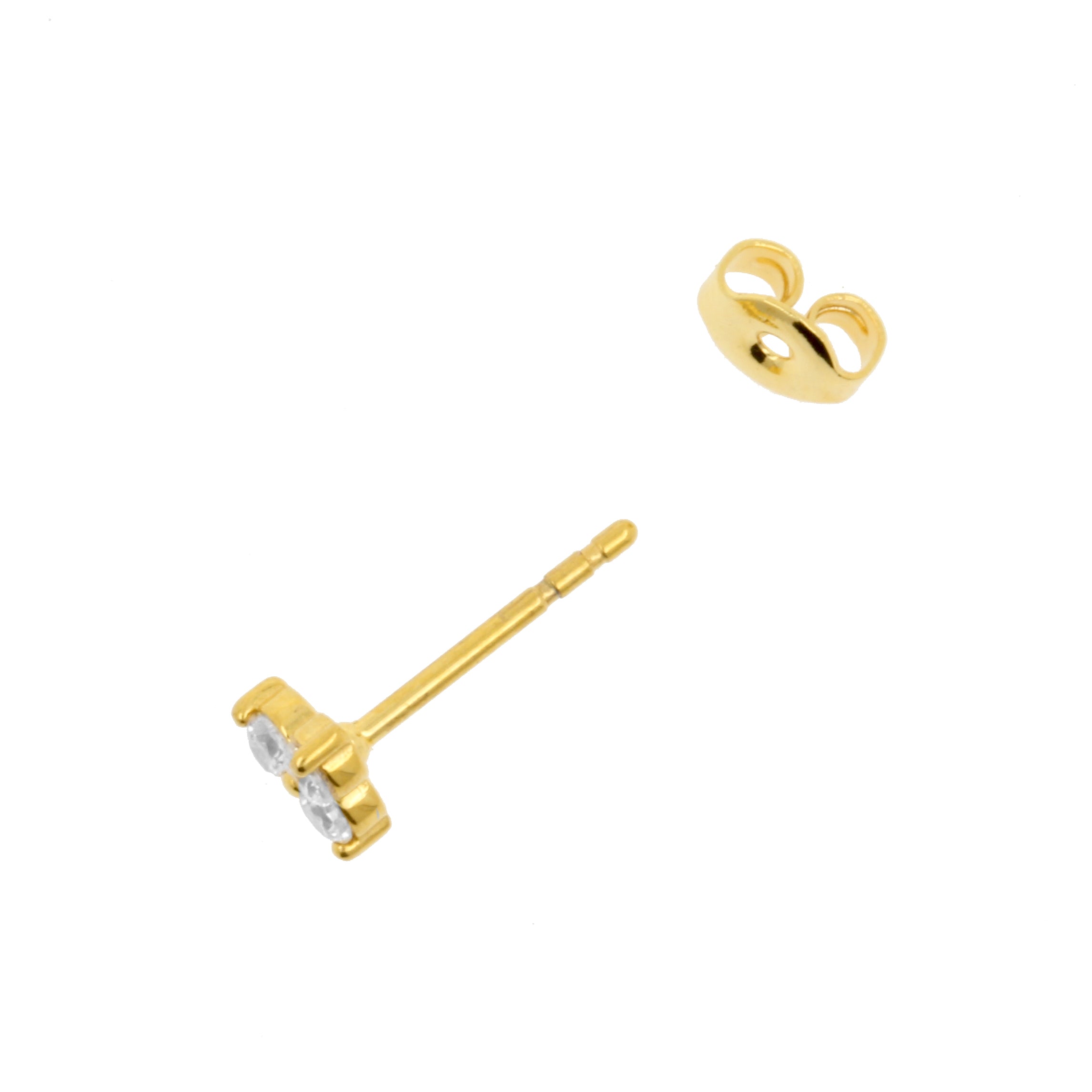 Surgical Steel Trinity Ear Studs - 5 mm Gold