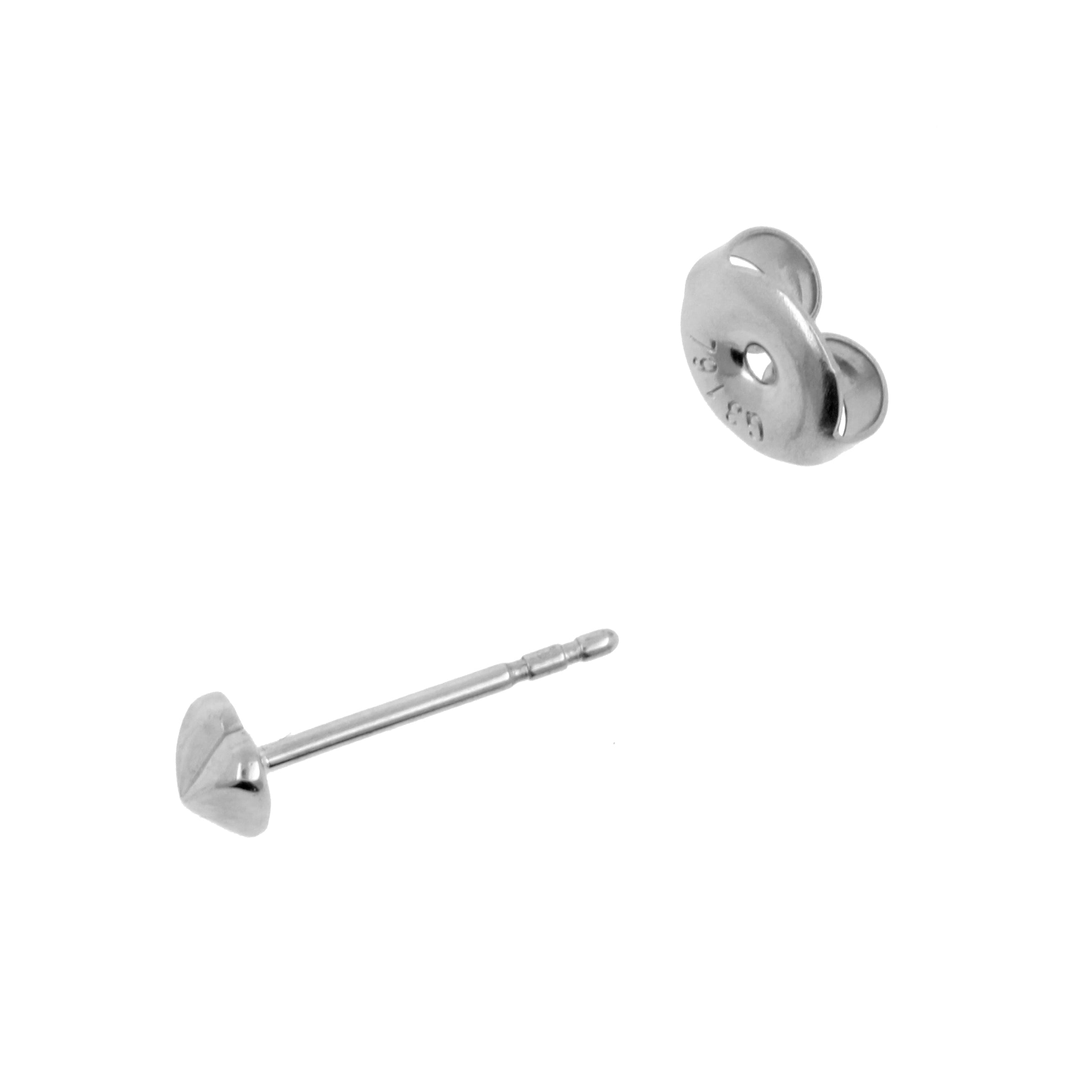 Surgical Steel Heart Shaped Ear Studs Silver