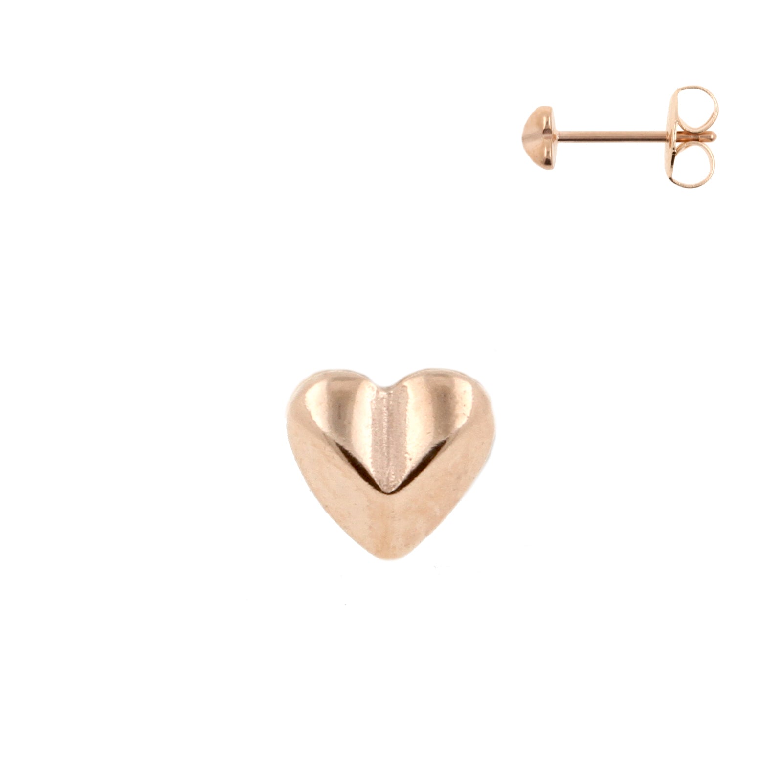 Surgical Steel Heart Shaped Ear Studs Rose Gold