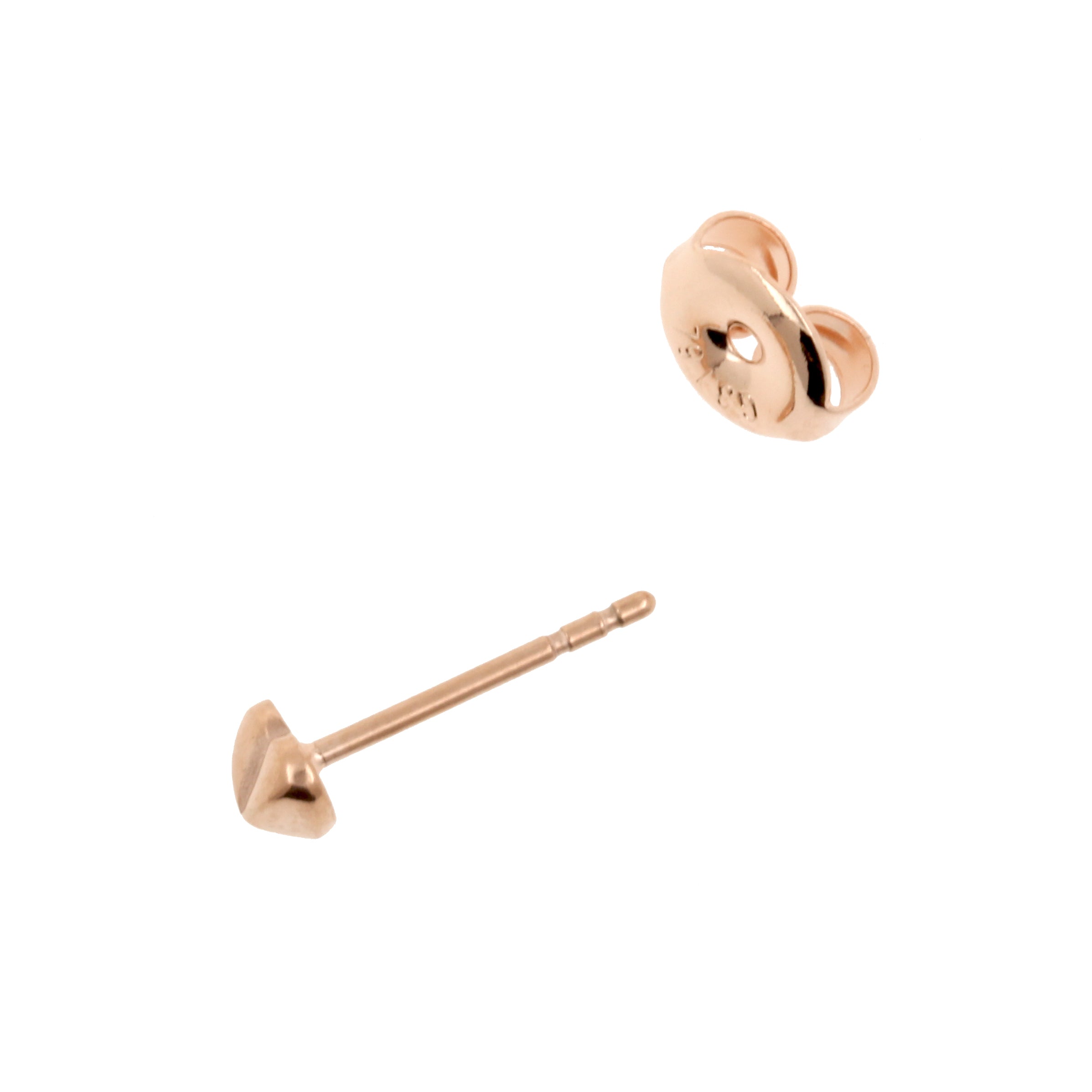 Surgical Steel Heart Shaped Ear Studs Rose Gold