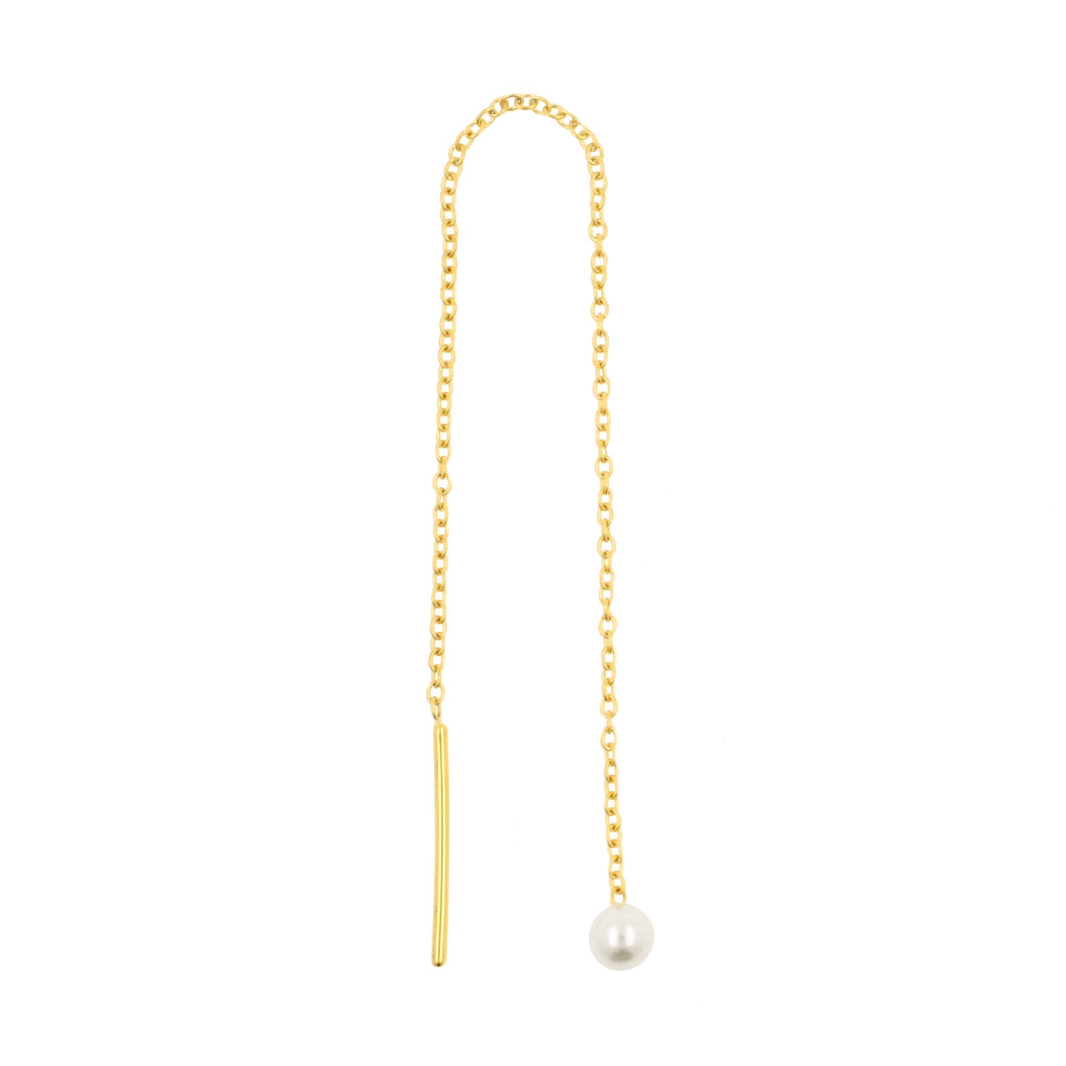 Surgical Steel Ear Threader - Pearl Gold