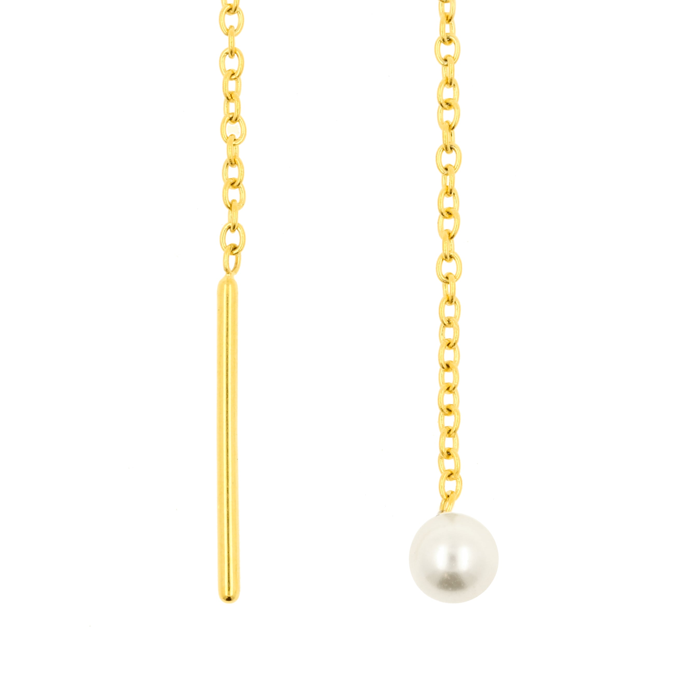 Surgical Steel Ear Threader - Pearl Gold