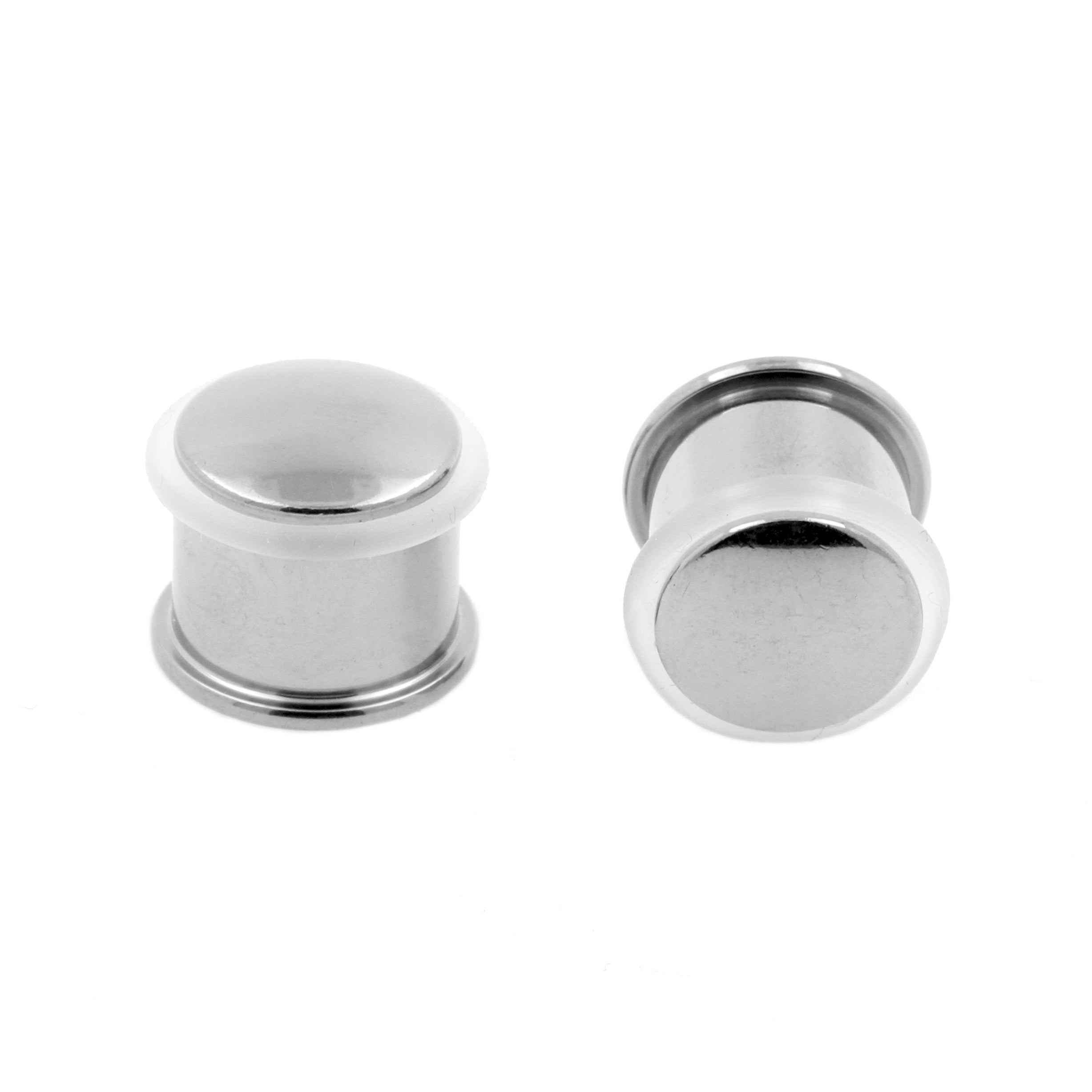 Titanium Stretch Plug - Flat Silver