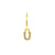 925 Silver Alphabet Letter Earring - U Gold