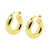 925 Silver Ear Hoops - Smooth Ring Gold