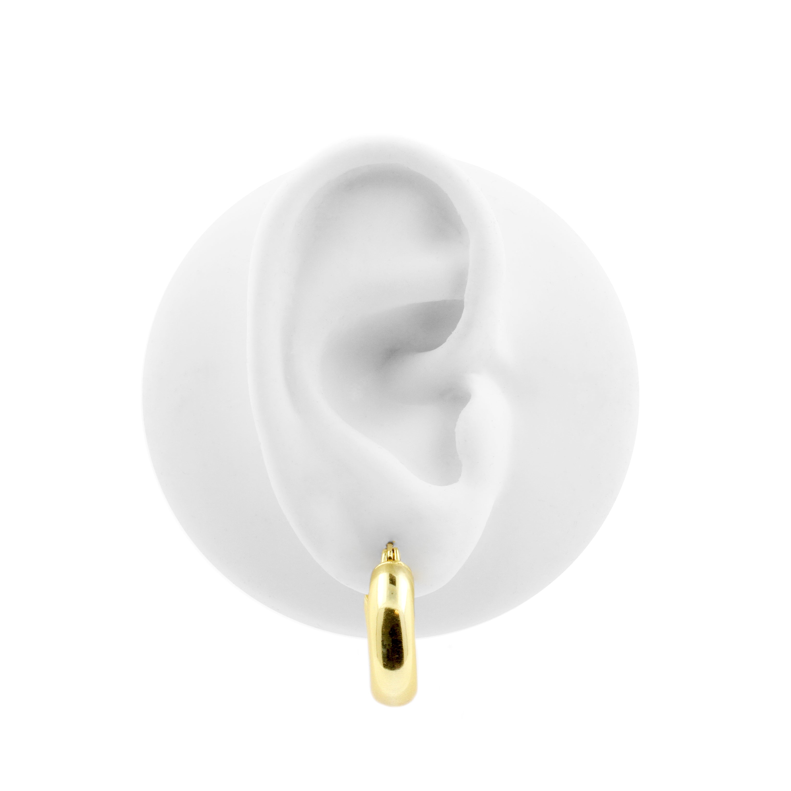 925 Silver Ear Hoops - Smooth Ring Gold