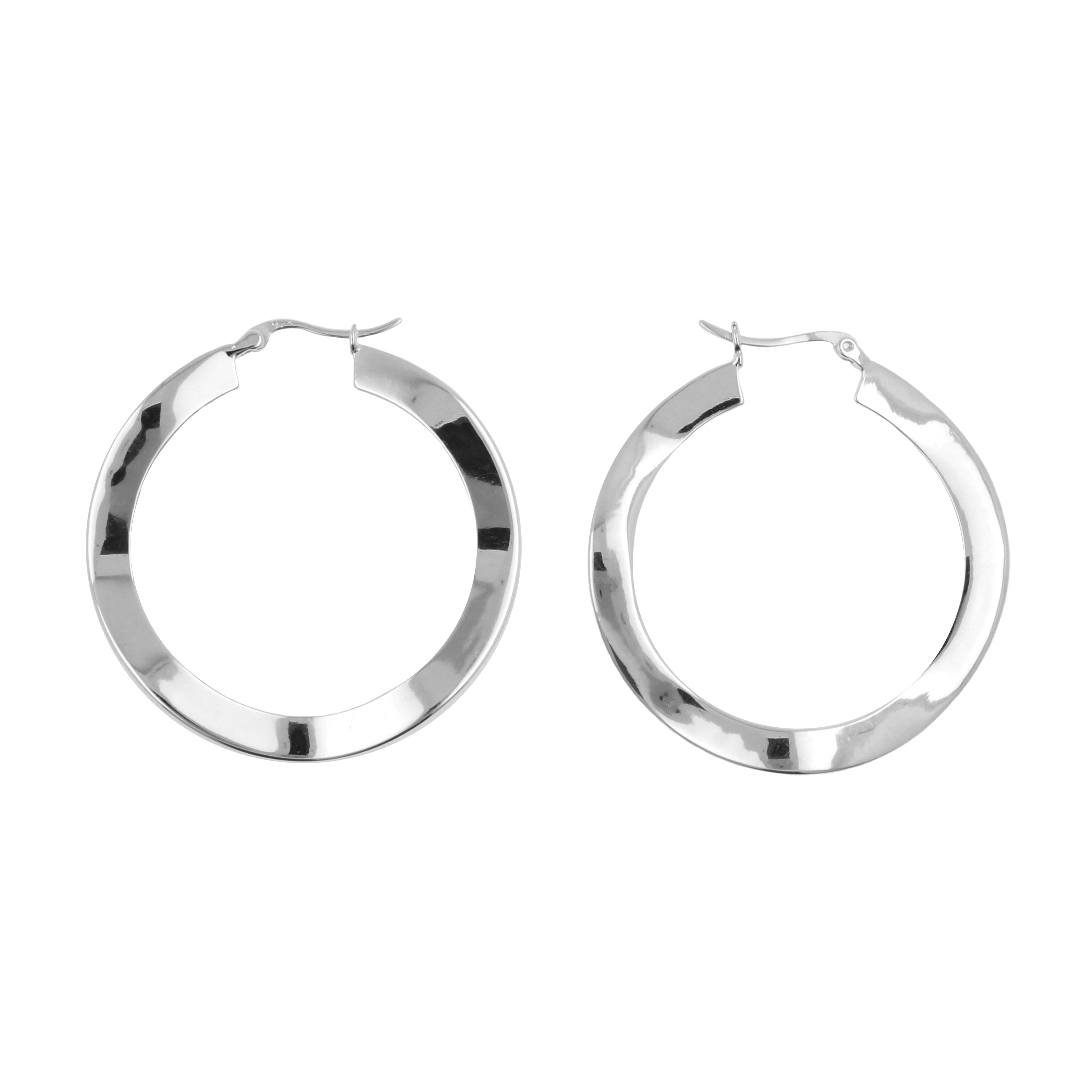 925 Silver Ear Hangers - Organic Circle Silver