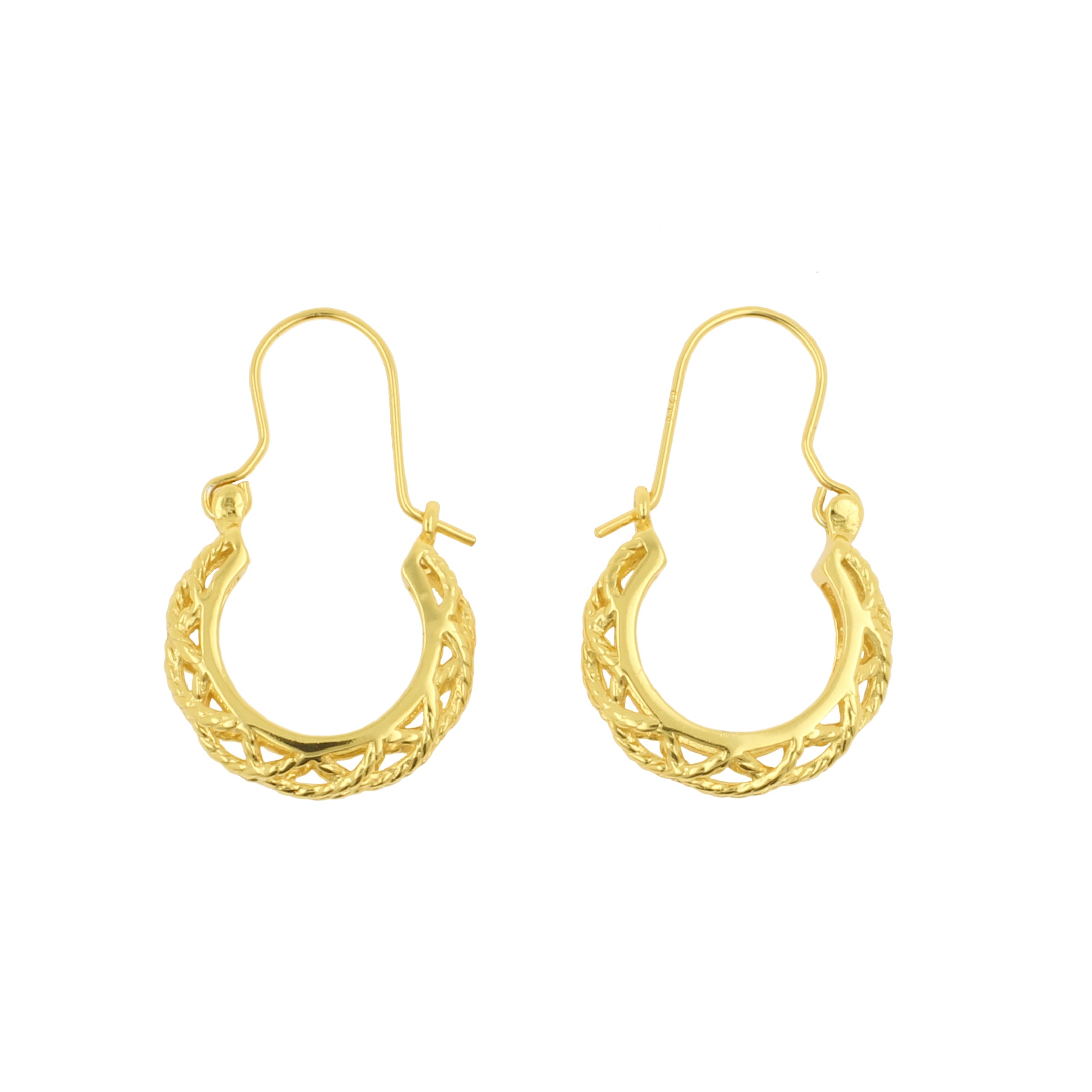 925 Silver Ear Hangers - Filligree Gold