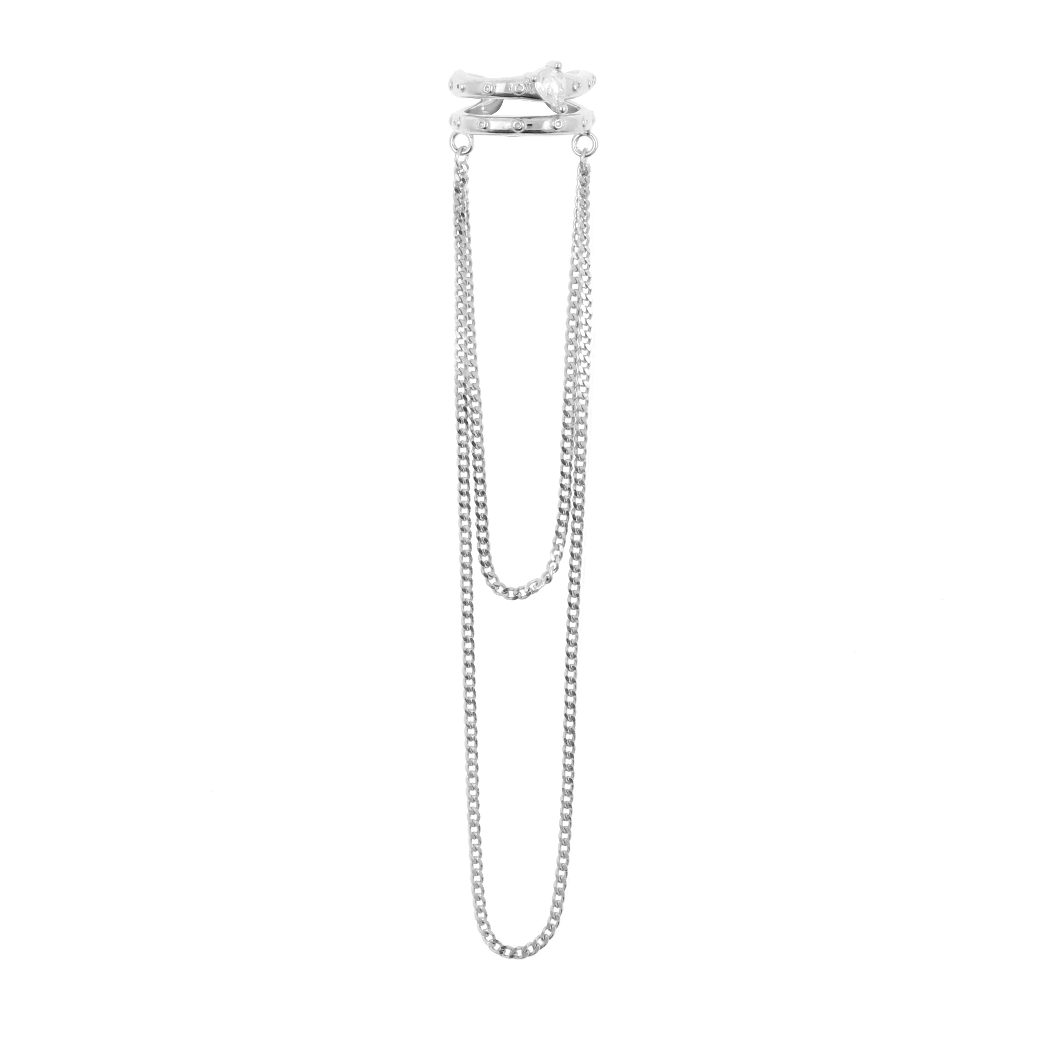 925 Zilver Oor Cuff - Loop And Chain Zilver