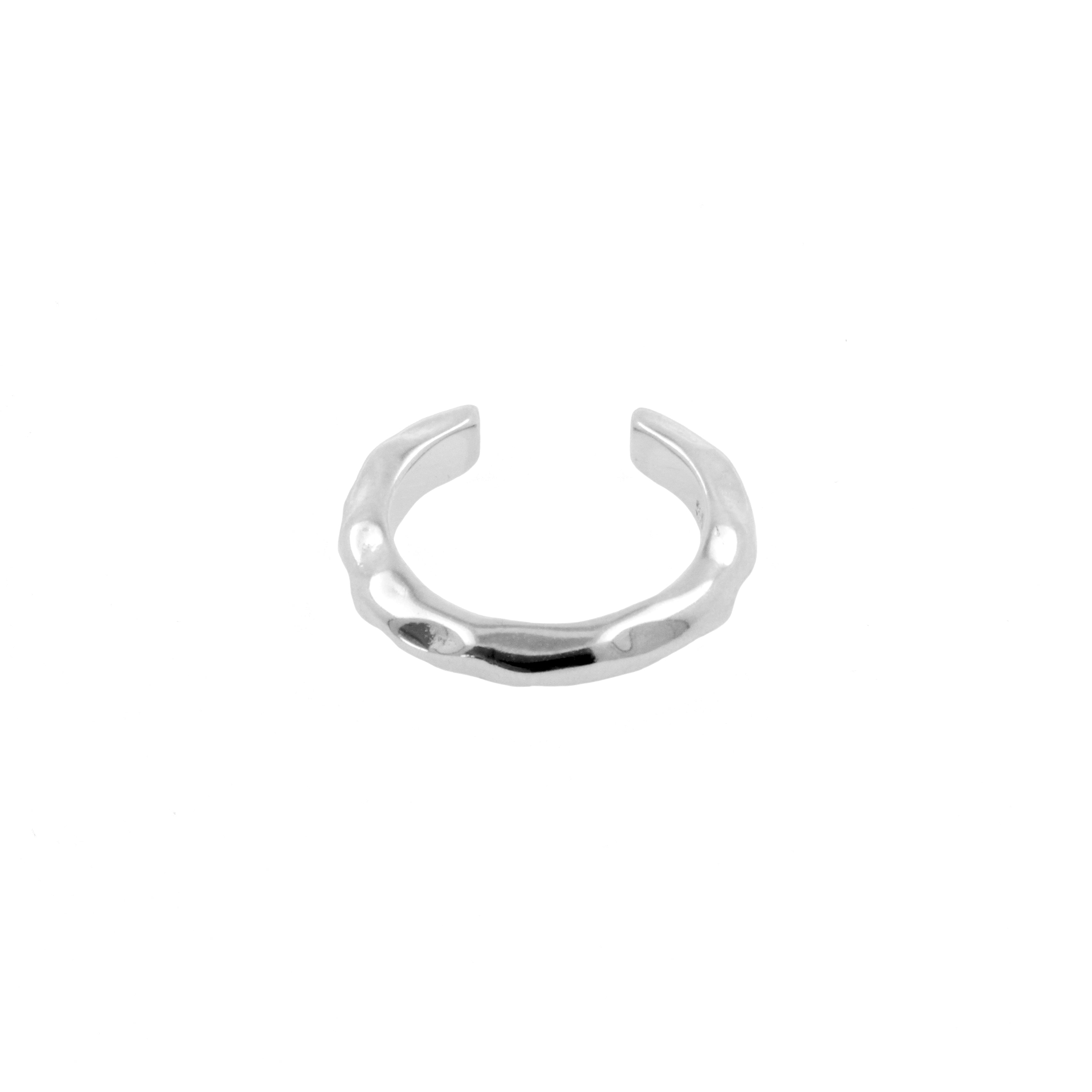 925 Silver Ear Cuff - Organic Ring Silver