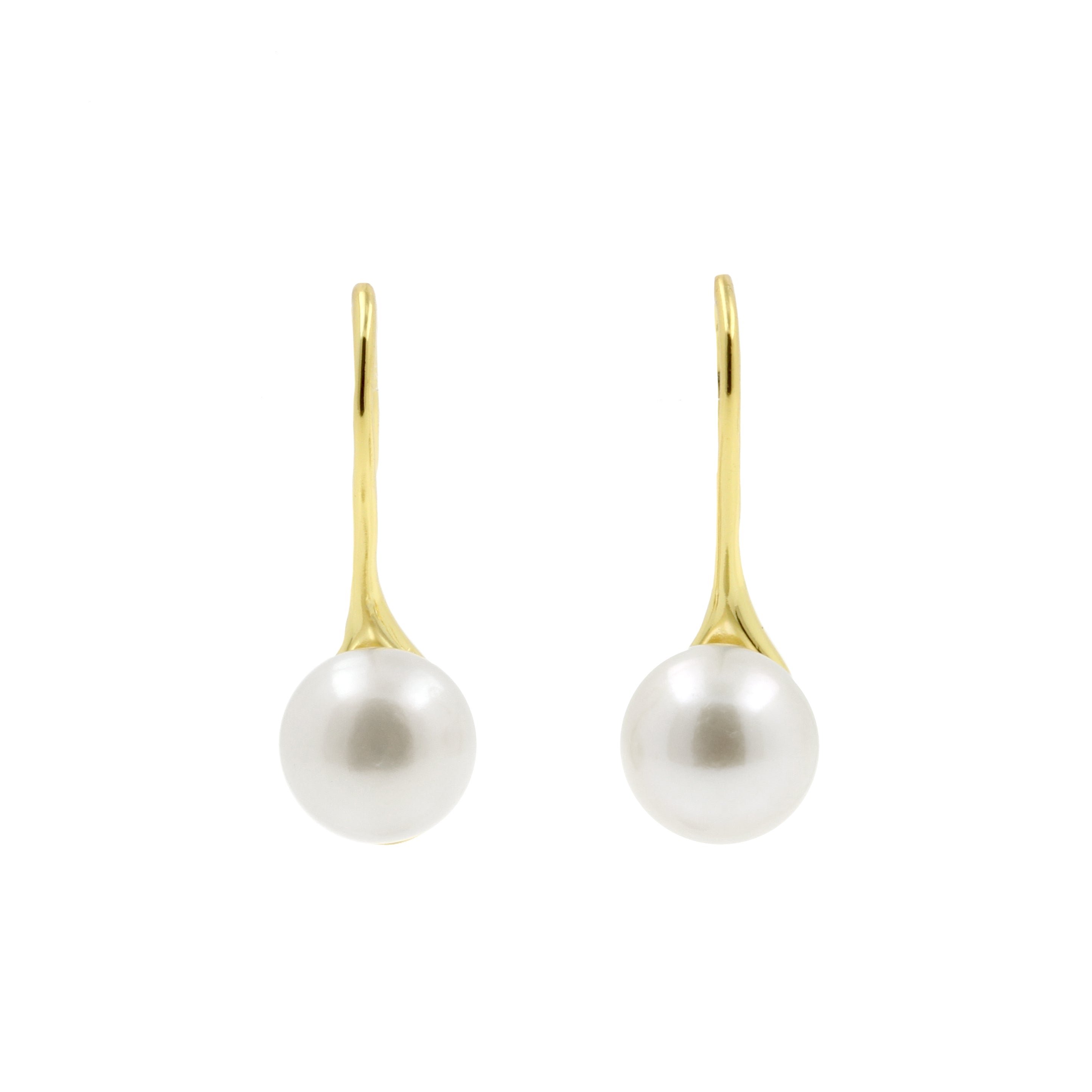 925 Silver Ear Hangers - Pearl Gold