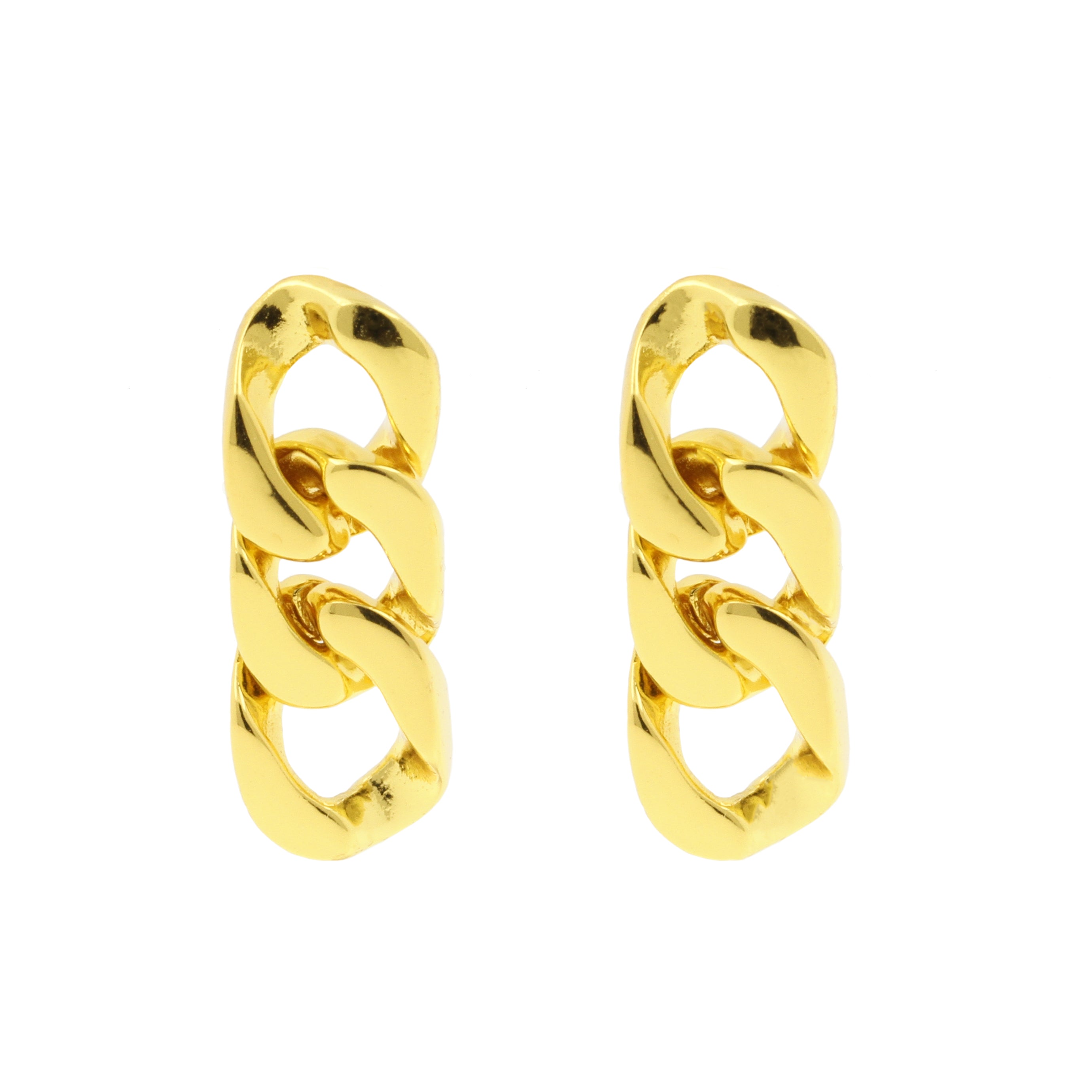 925 Silver Earstud Hangers - Chain Links Gold