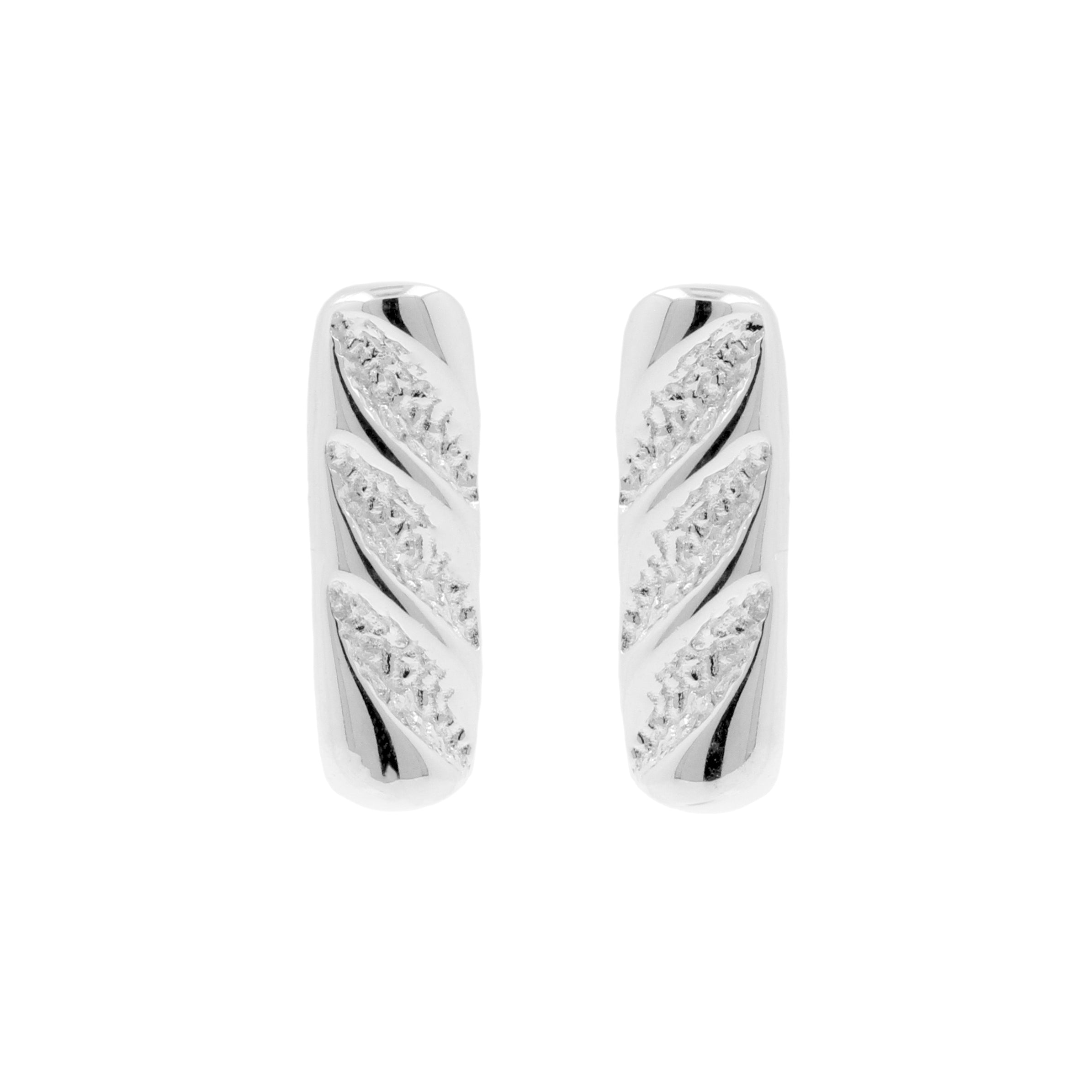 925 Silver Earstuds - Baguette Silver