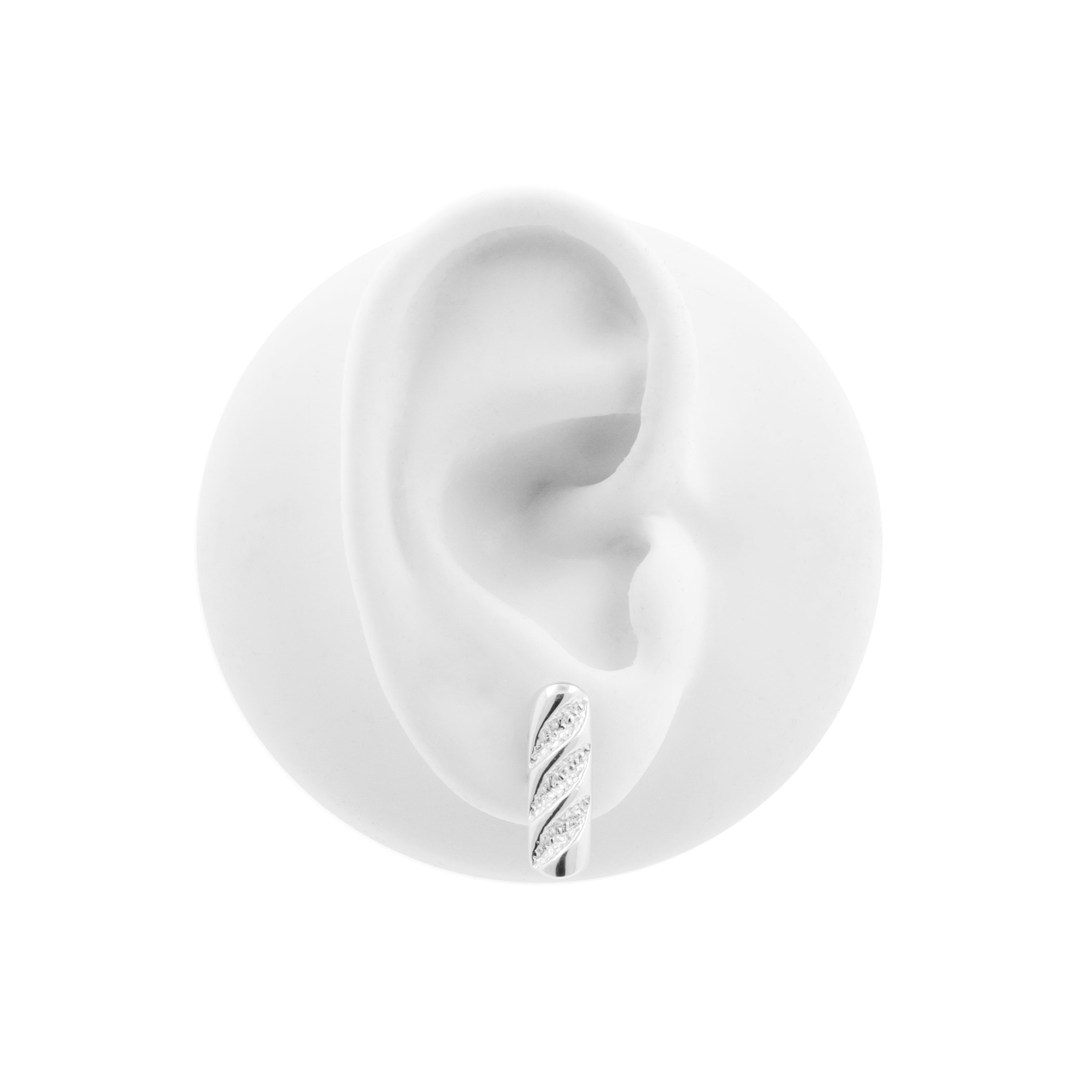 925 Silver Earstuds - Baguette Silver