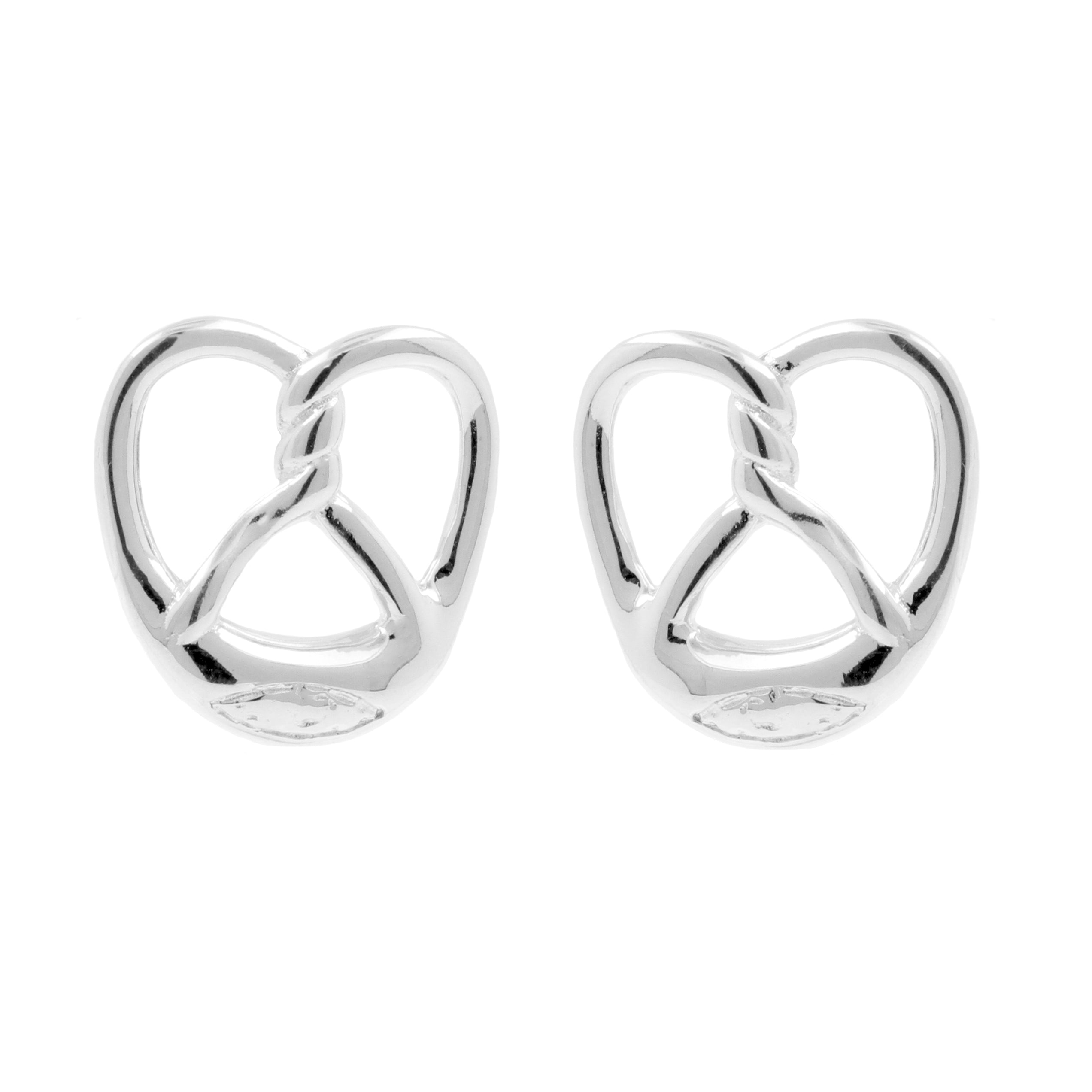 925 Silver Earstuds - Pretzel Silver