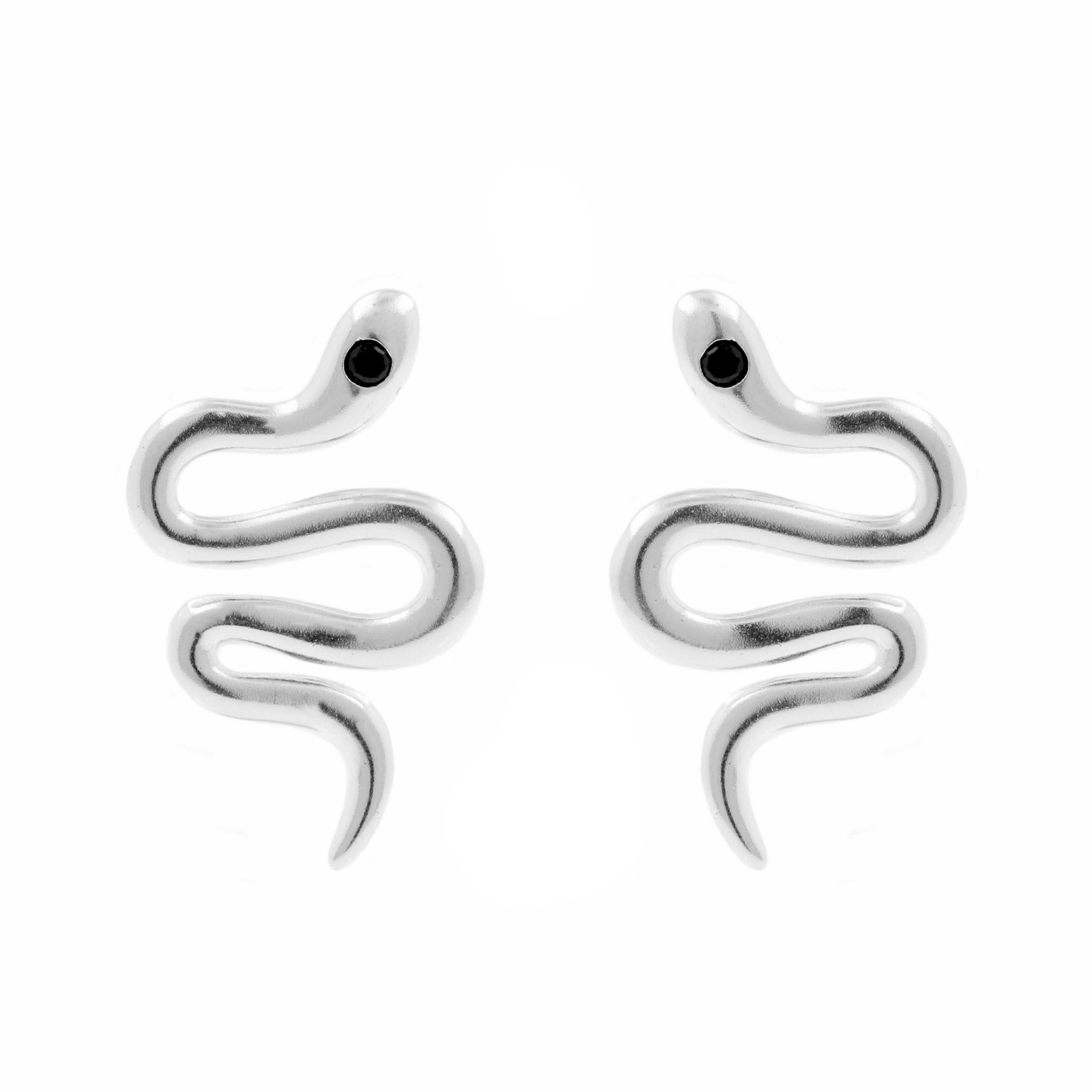 925 Silver Earstuds - Snake Silver