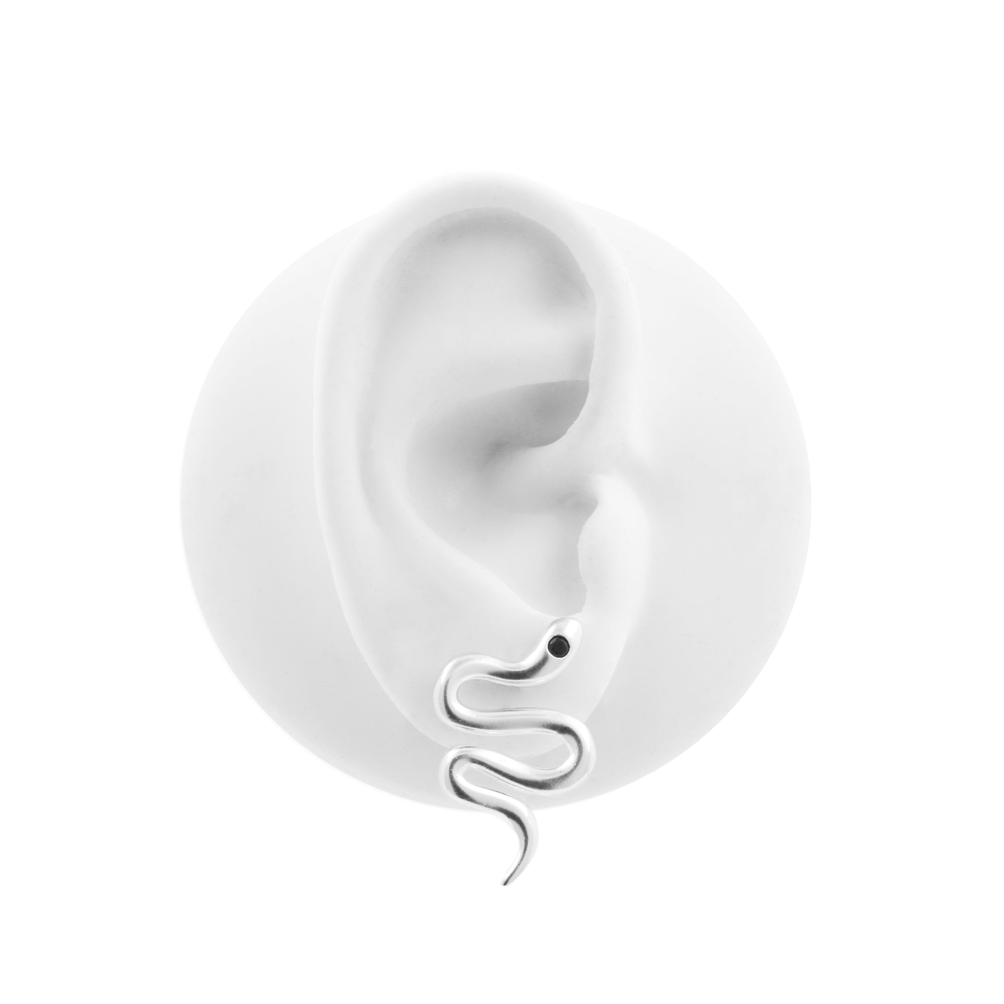 925 Silver Earstuds - Snake Silver