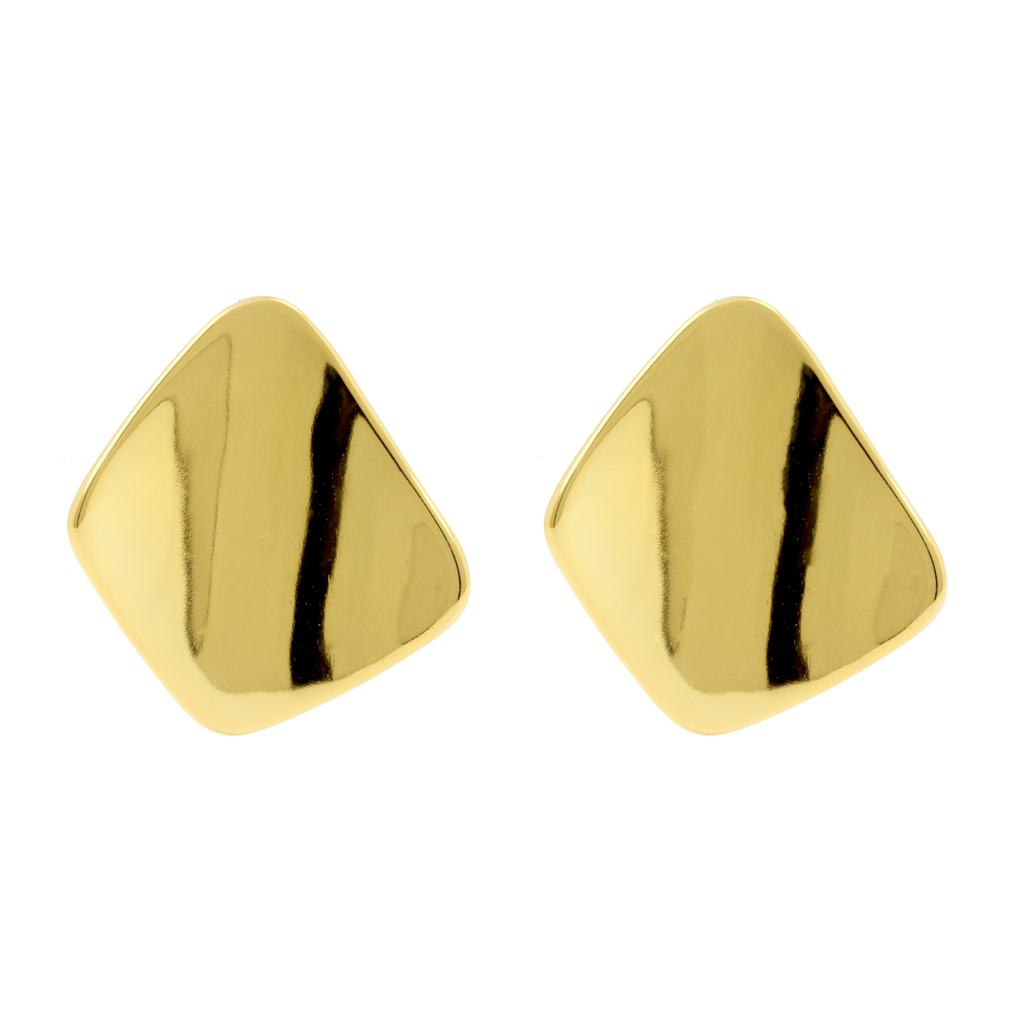 925 Silver Earstuds - Scalloped Gold