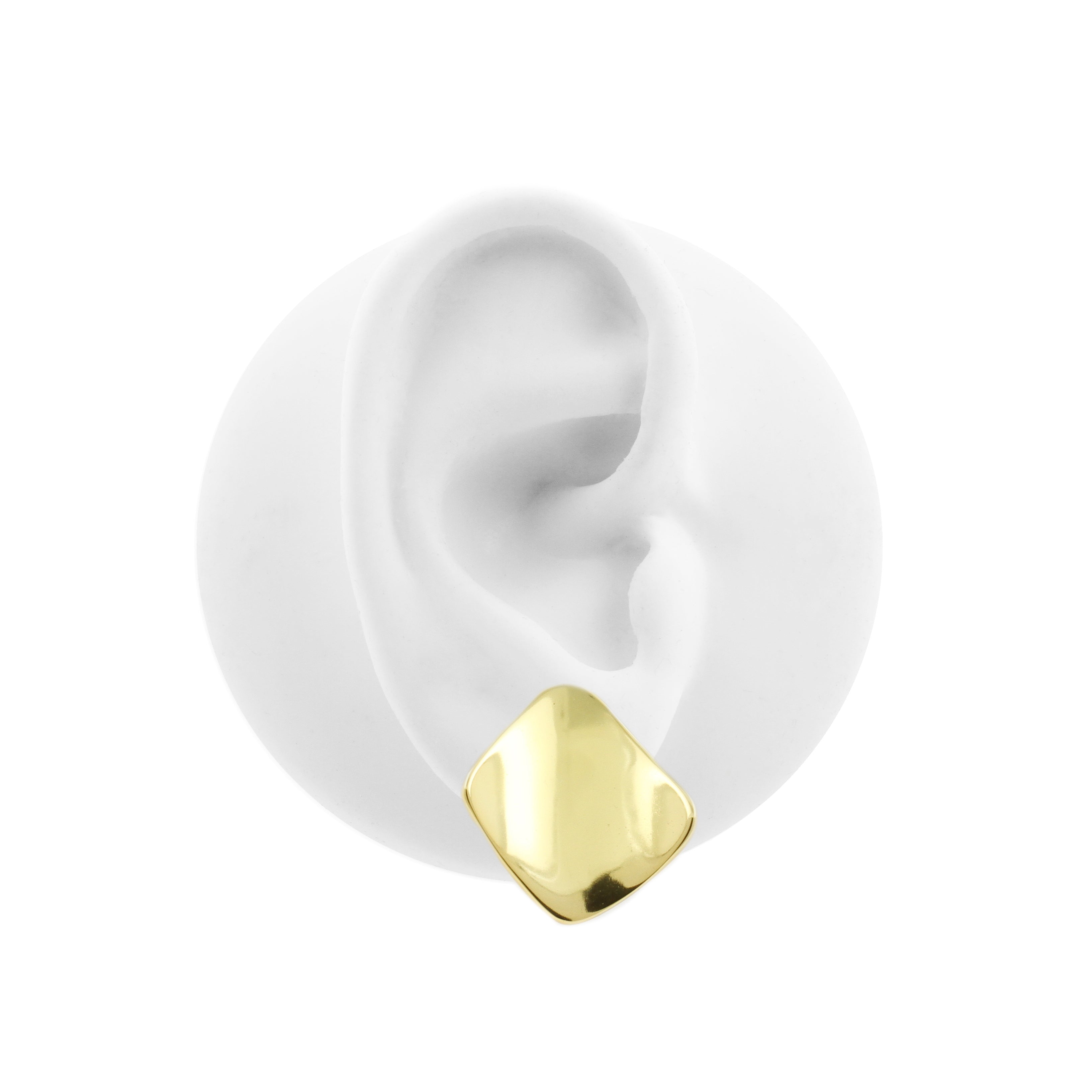 925 Silver Earstuds - Scalloped Gold