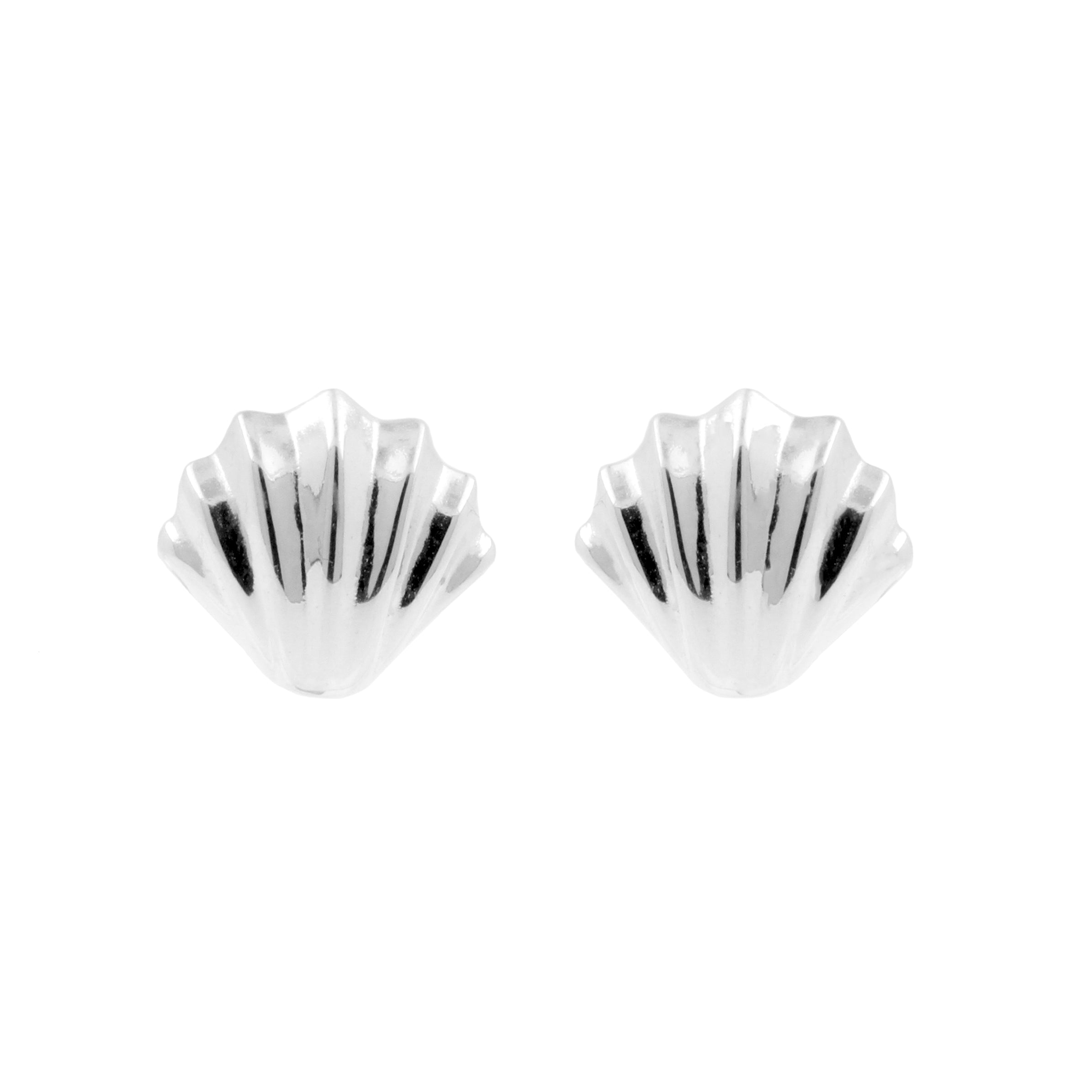 925 Silver Earstuds - Shell Silver