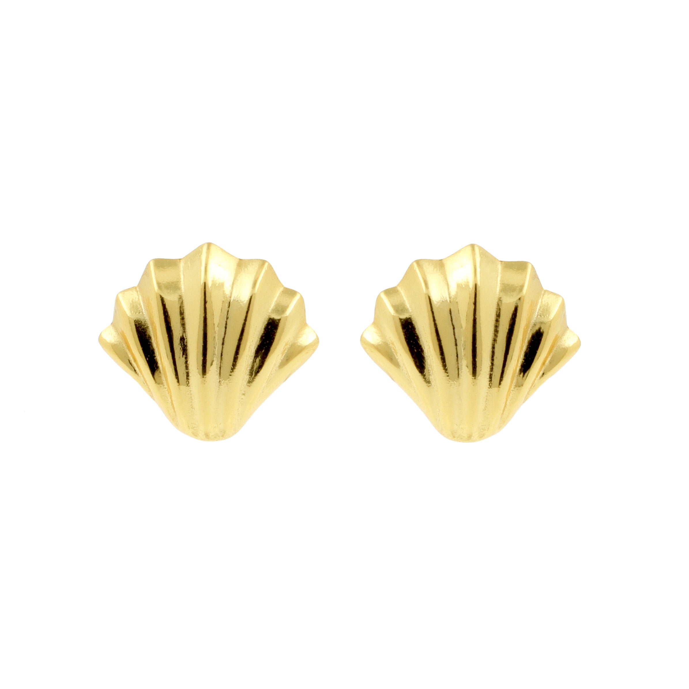 925 Silver Earstuds - Shell Gold