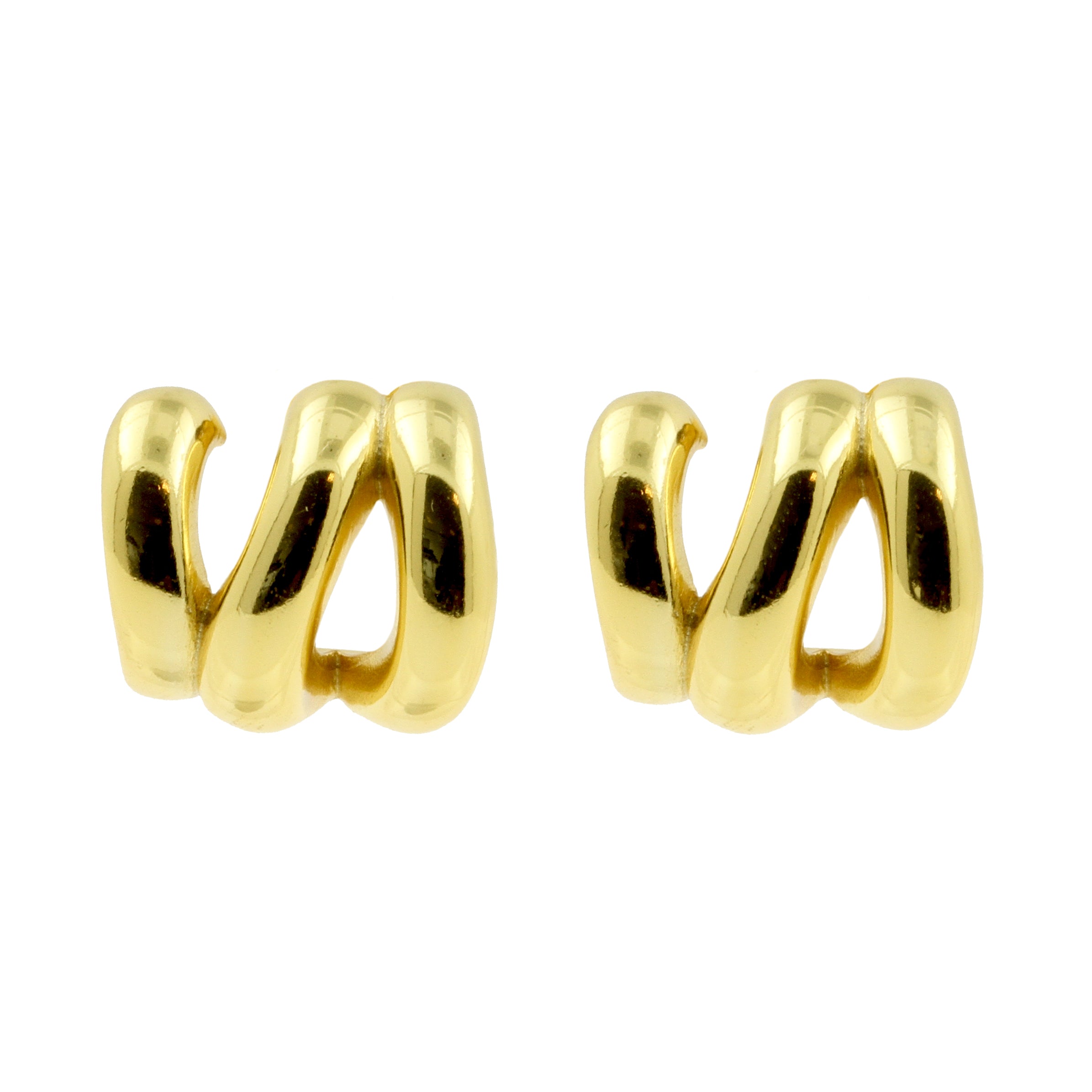 925 Silver Earstuds - Twisted Gold