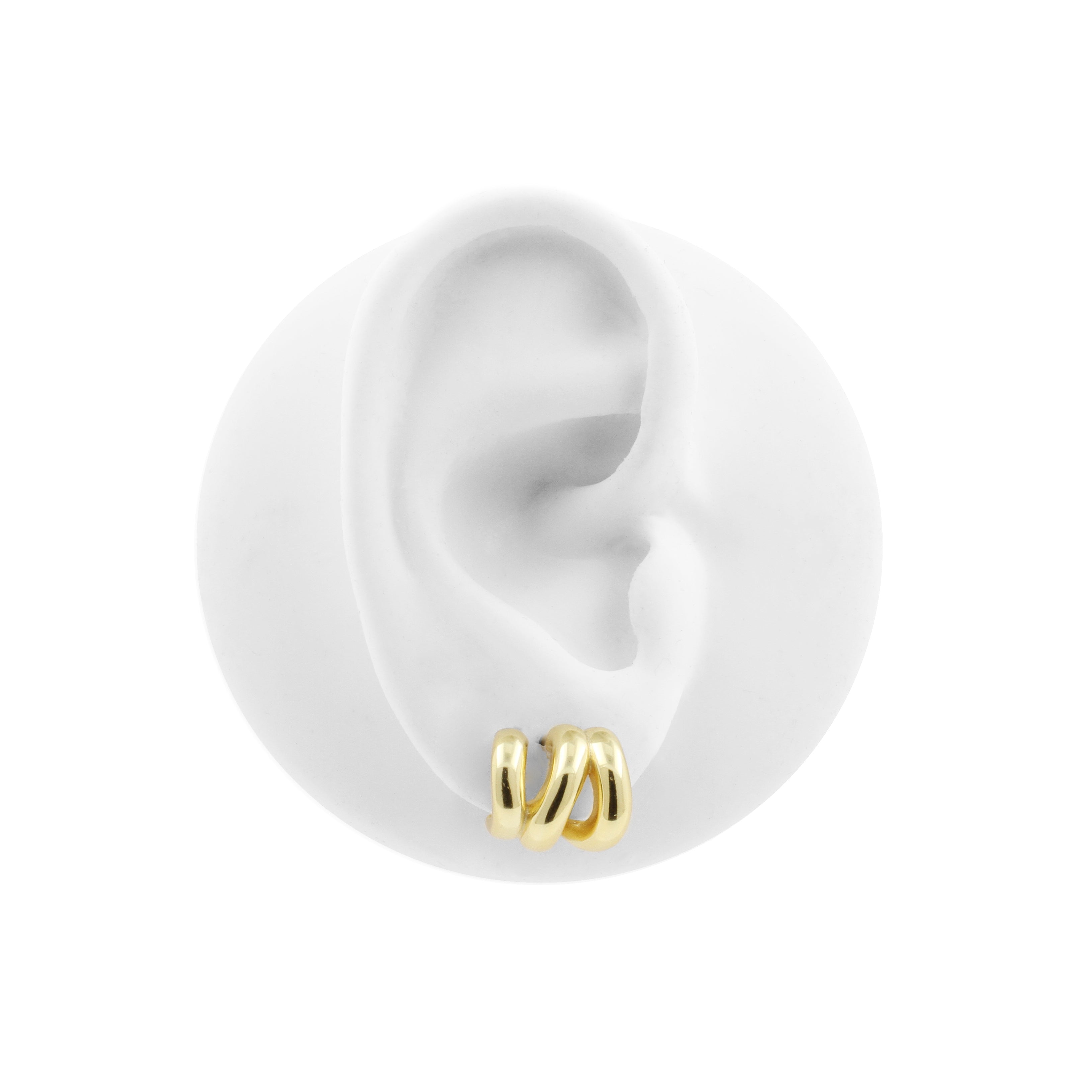 925 Silver Earstuds - Twisted Gold