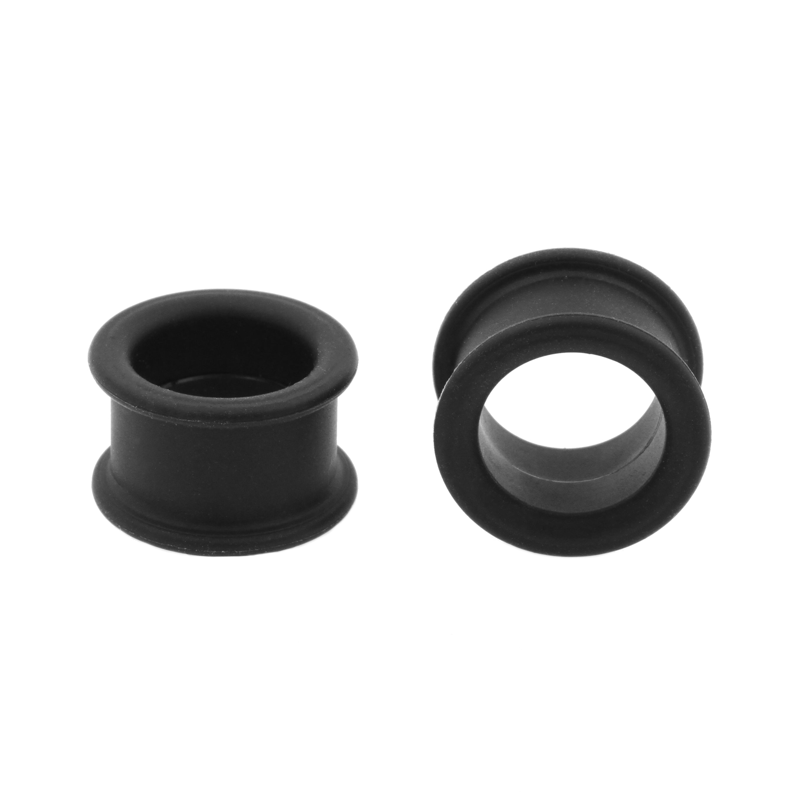 Silicone Double Flared Tunnel Black